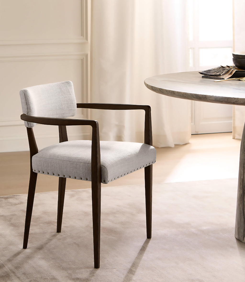 THE ONE × Arlo — Smoked Mauve Performance Fabric Dining Armchair