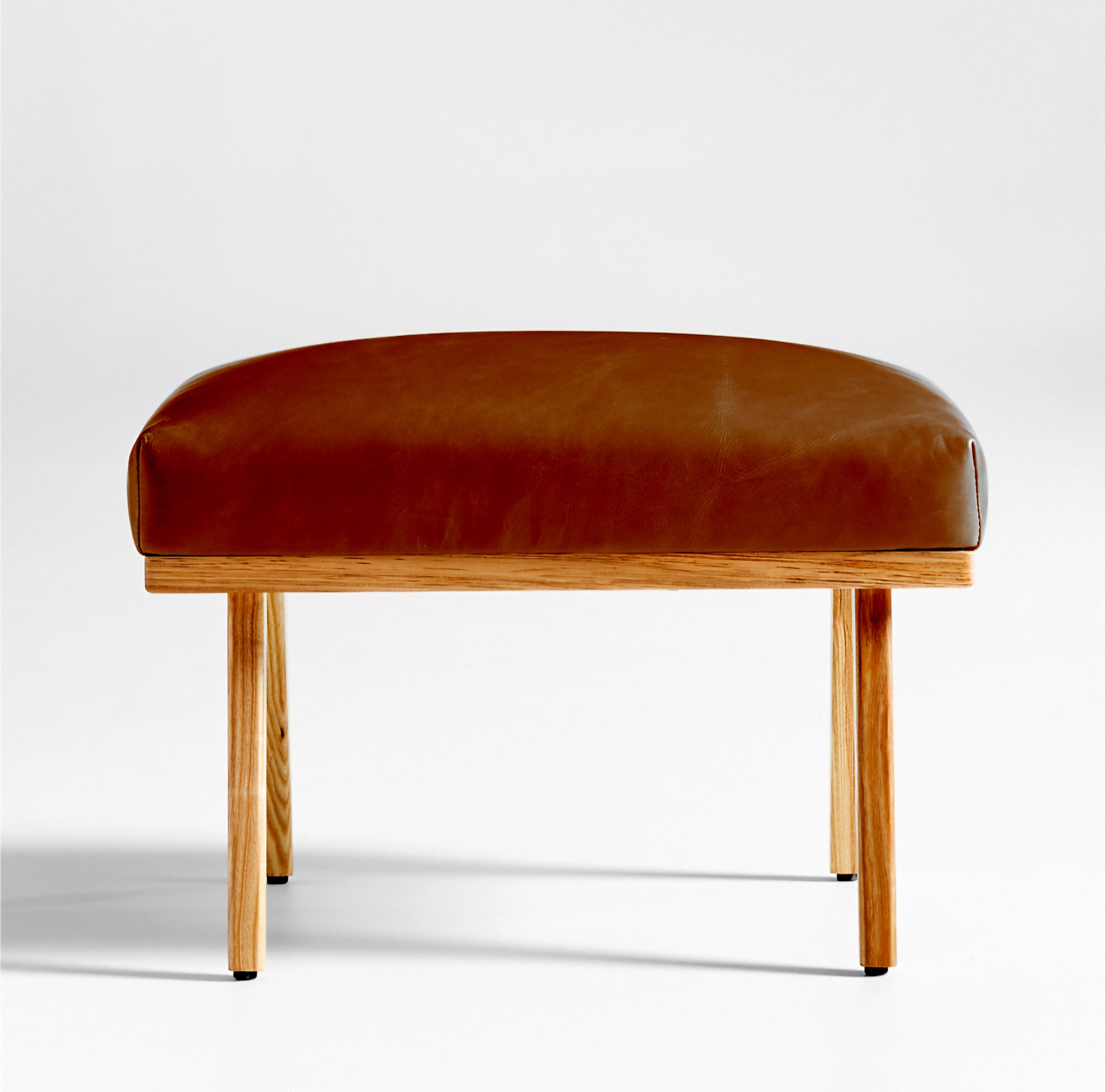 THE ONE × Cavett — Wood and Leather Ottoman