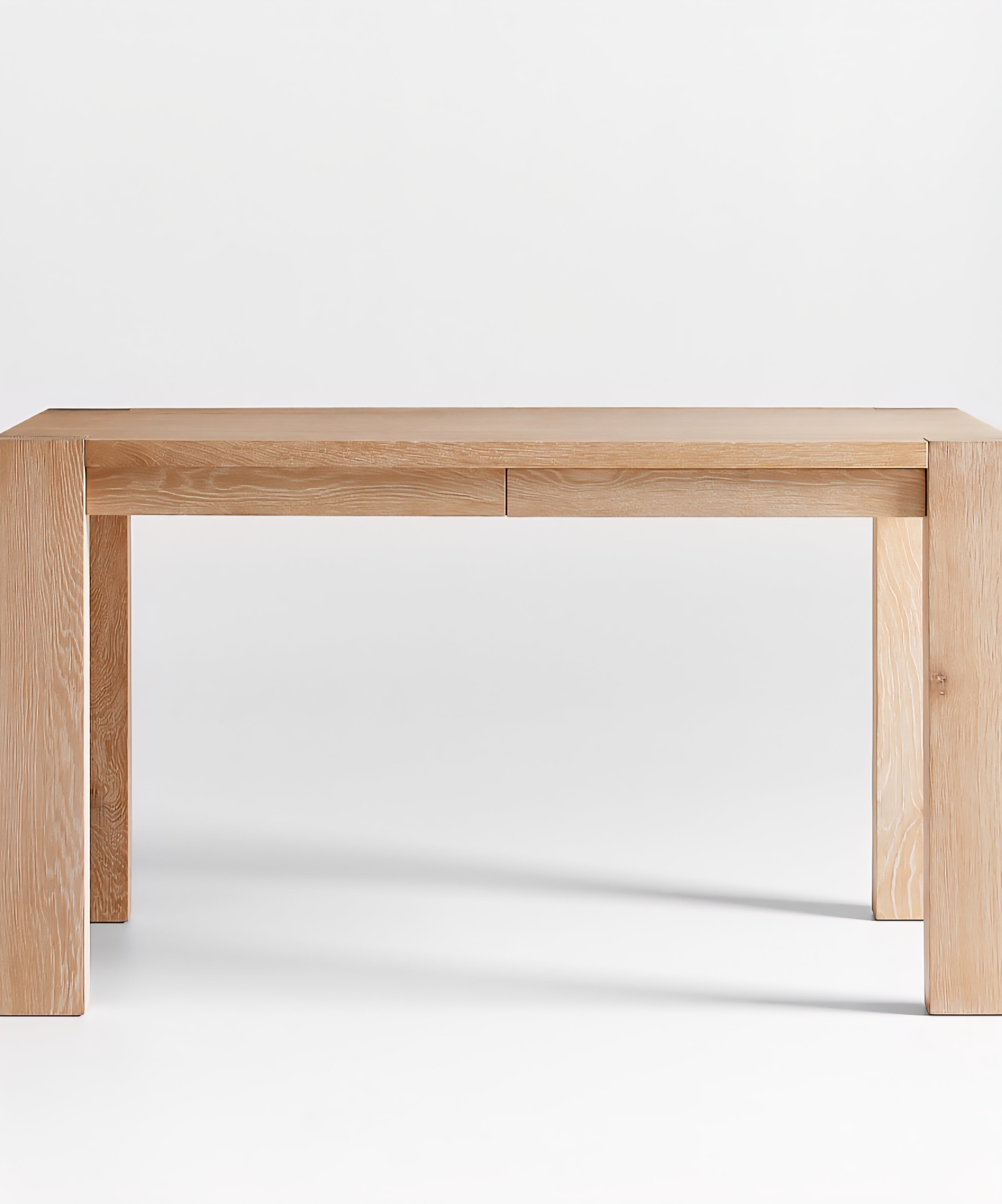THE ONE × Terra — Natural Oak Wood Desk with Power Outlets (54")