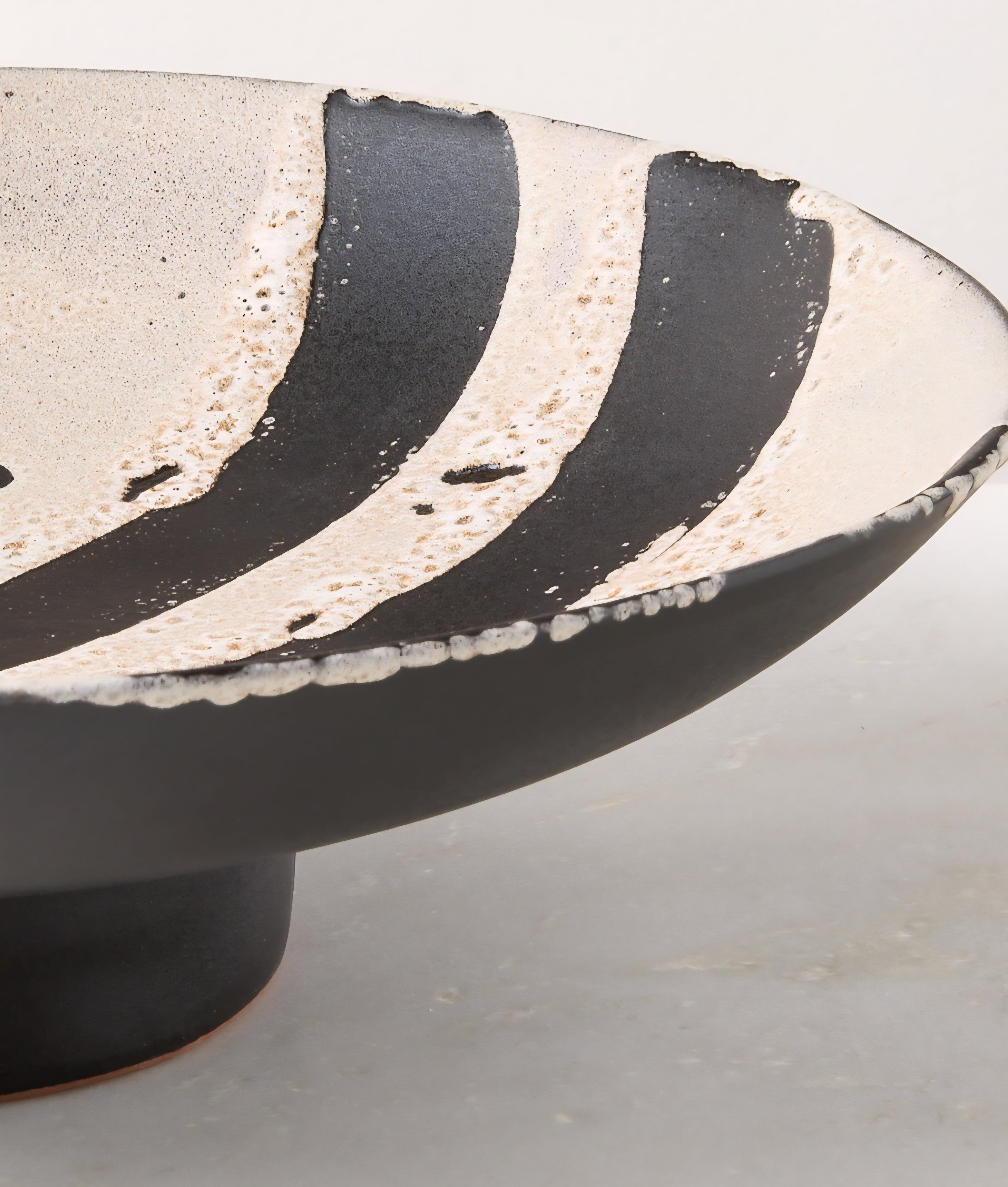 THE ONE × Adler — Black Ceramic Pedestal Serving Bowl