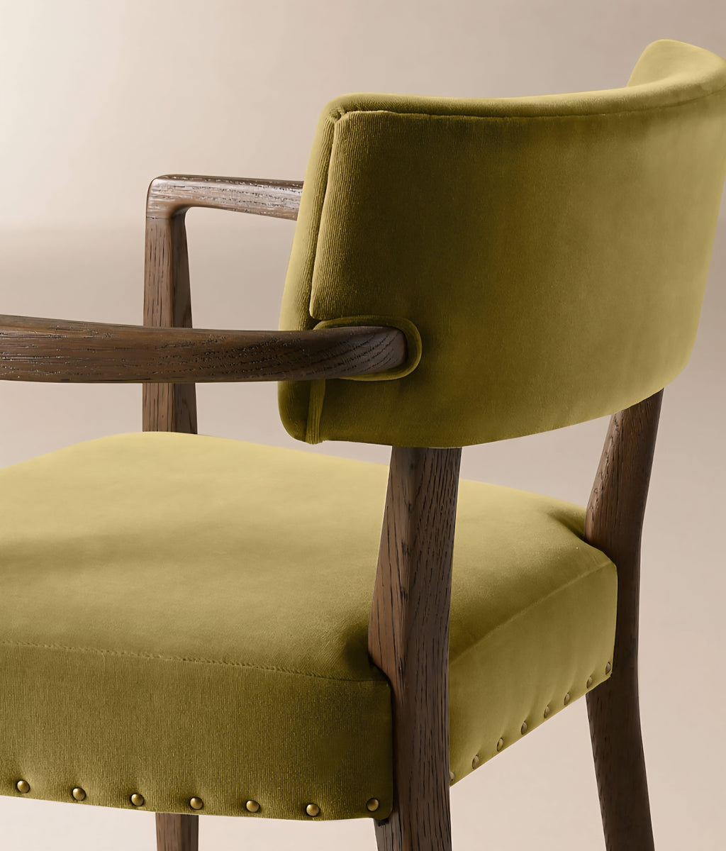 THE ONE × Arlo — Smoked Mauve Performance Fabric Dining Armchair