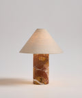 THE ONE × Chez — Red Marble Mini Table Lamp with Fabric Shade (14")