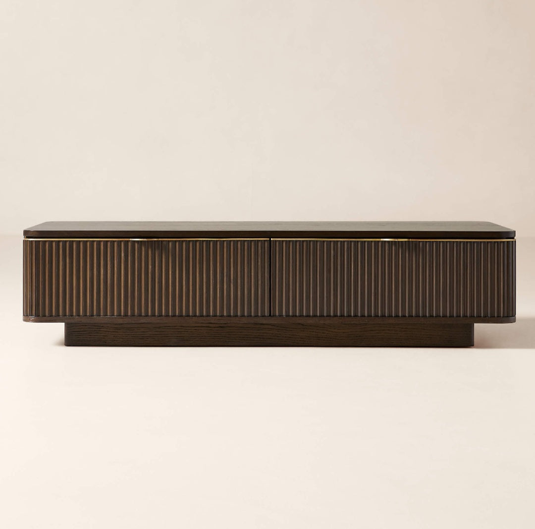 THE ONE × Davison — Rectangular Fluted Dark Oak Coffee Table