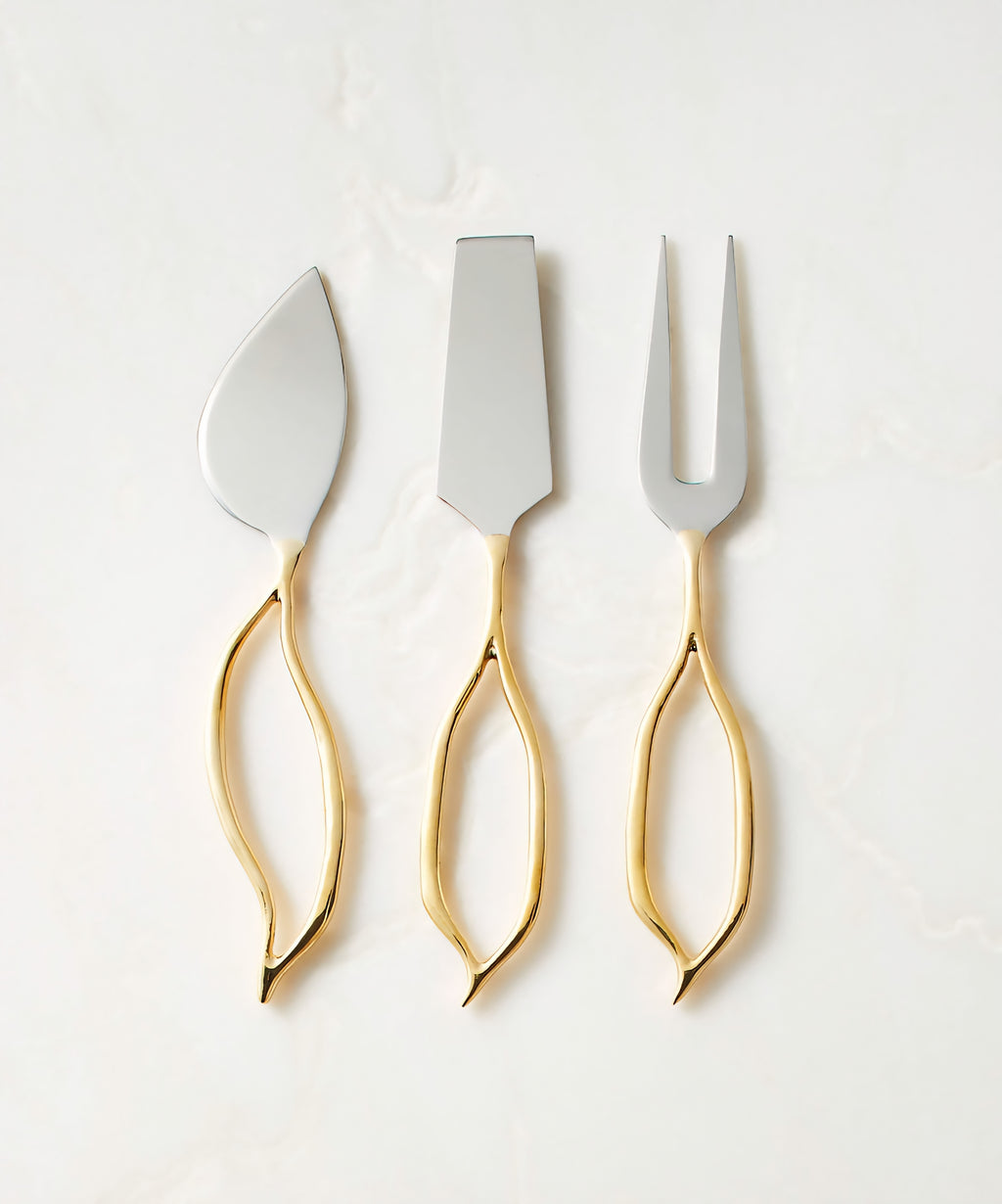 THE ONE × Valleta — Gold Cheese Knives Set of 3