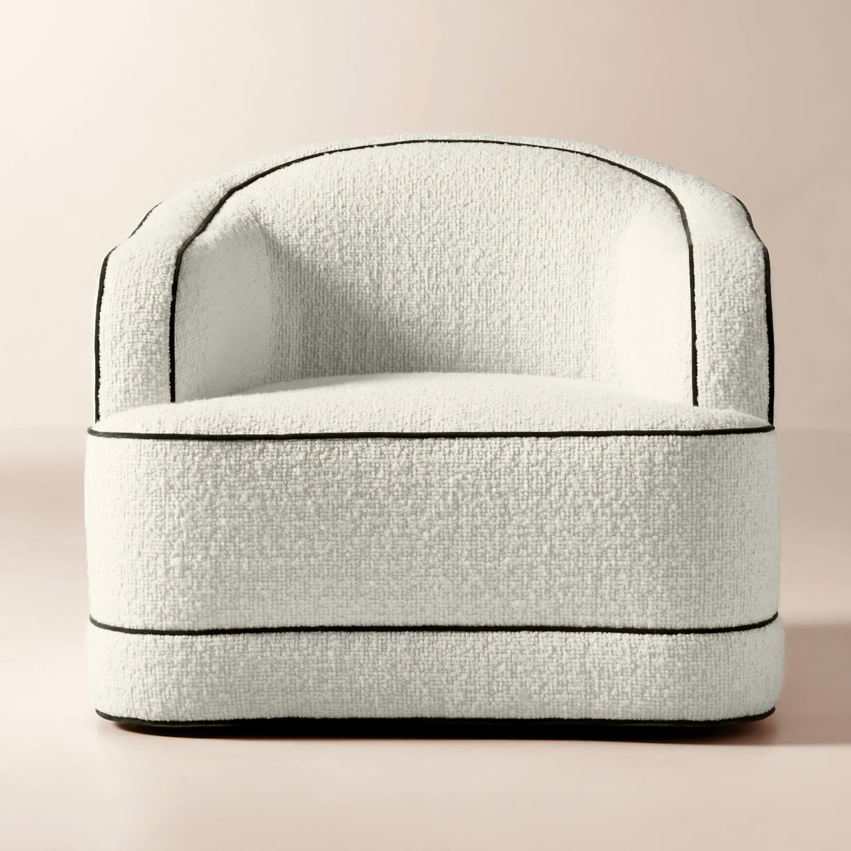 THE ONE × Mylene — Ivory Boucle Swivel Chair