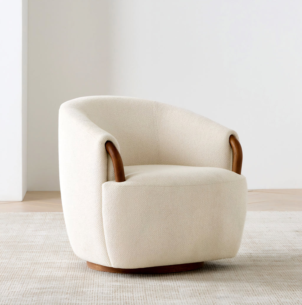 THE ONE × Rapallo — Wood Swivel Accent Chair