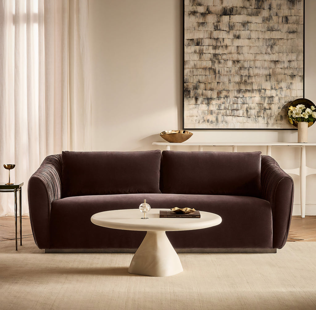 THE ONE × Ruched Velvet Sofa