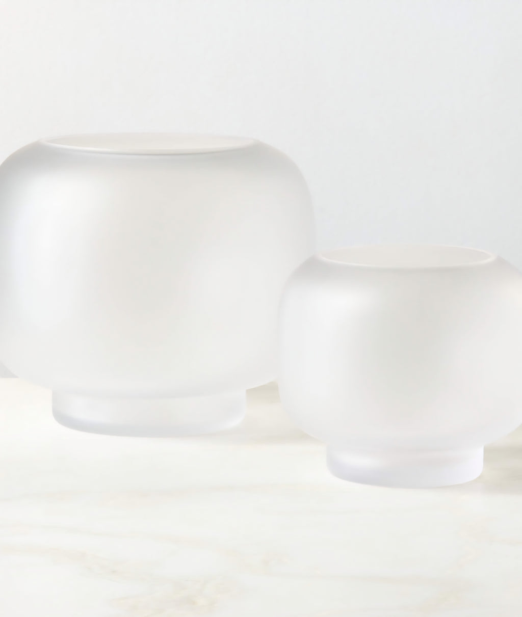 THE ONE × Coco — Round Smoked Amber Glass Hurricane Candle Holder