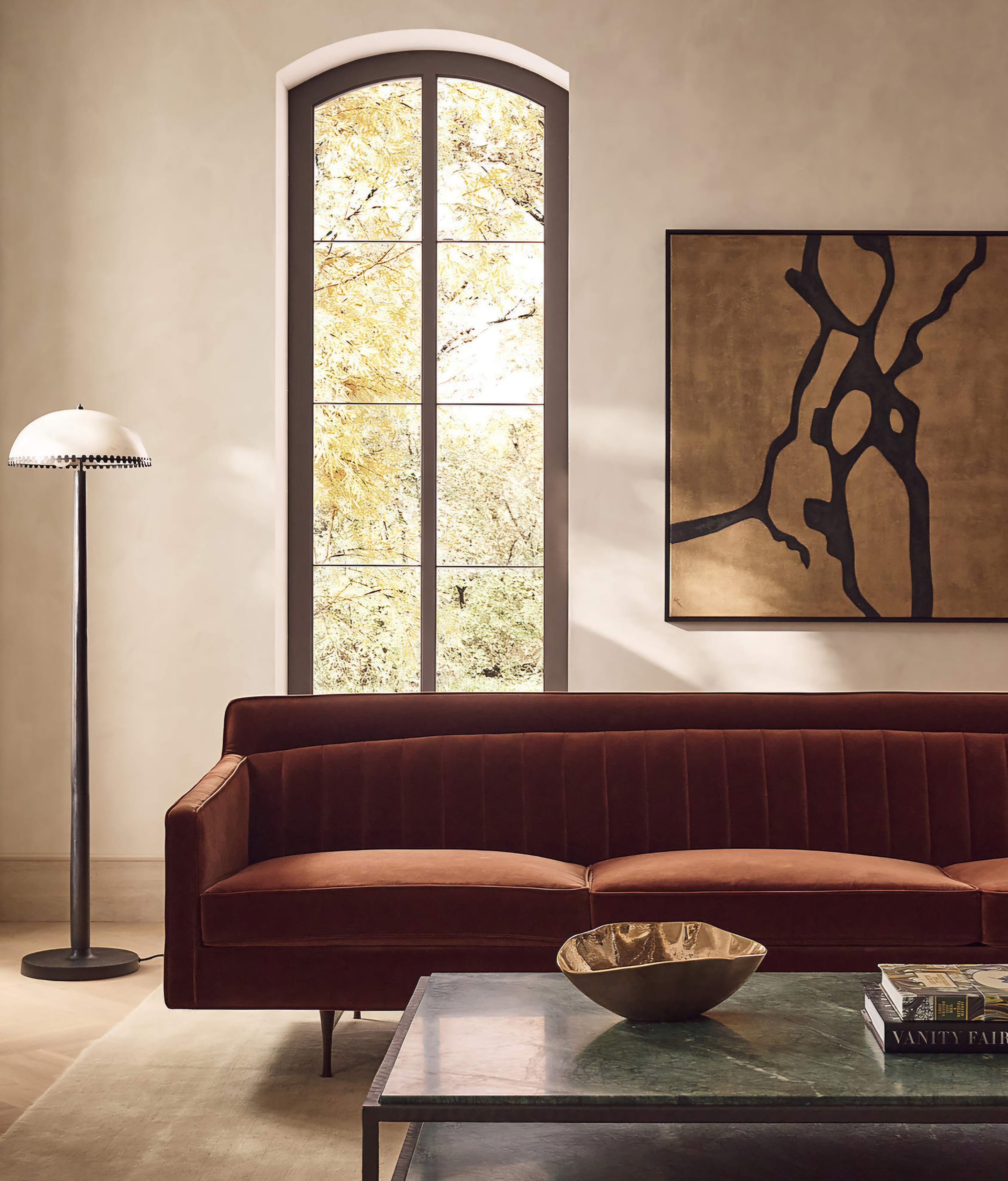 THE ONE × Oceana — Black Metal Floor Lamp with Alabaster Shade