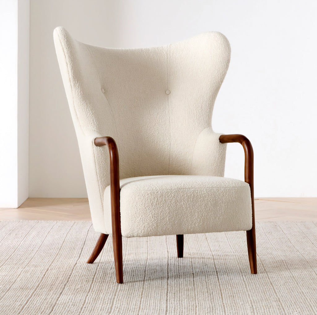 THE ONE × Laso — Ivory Bouclé Accent Chair