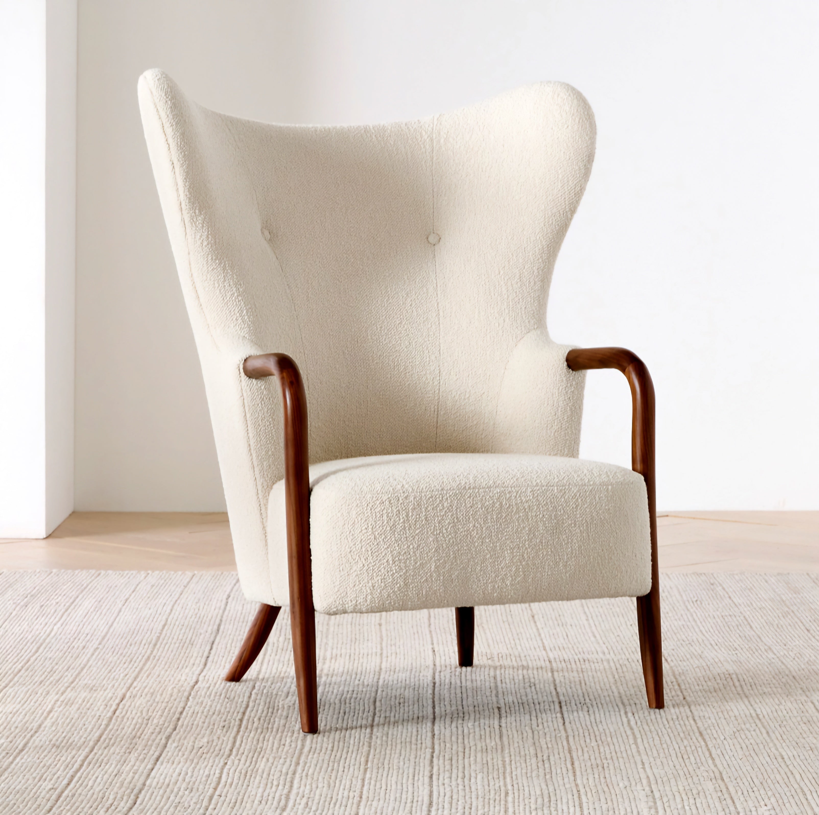 THE ONE × Laso — Ivory Bouclé Accent Chair