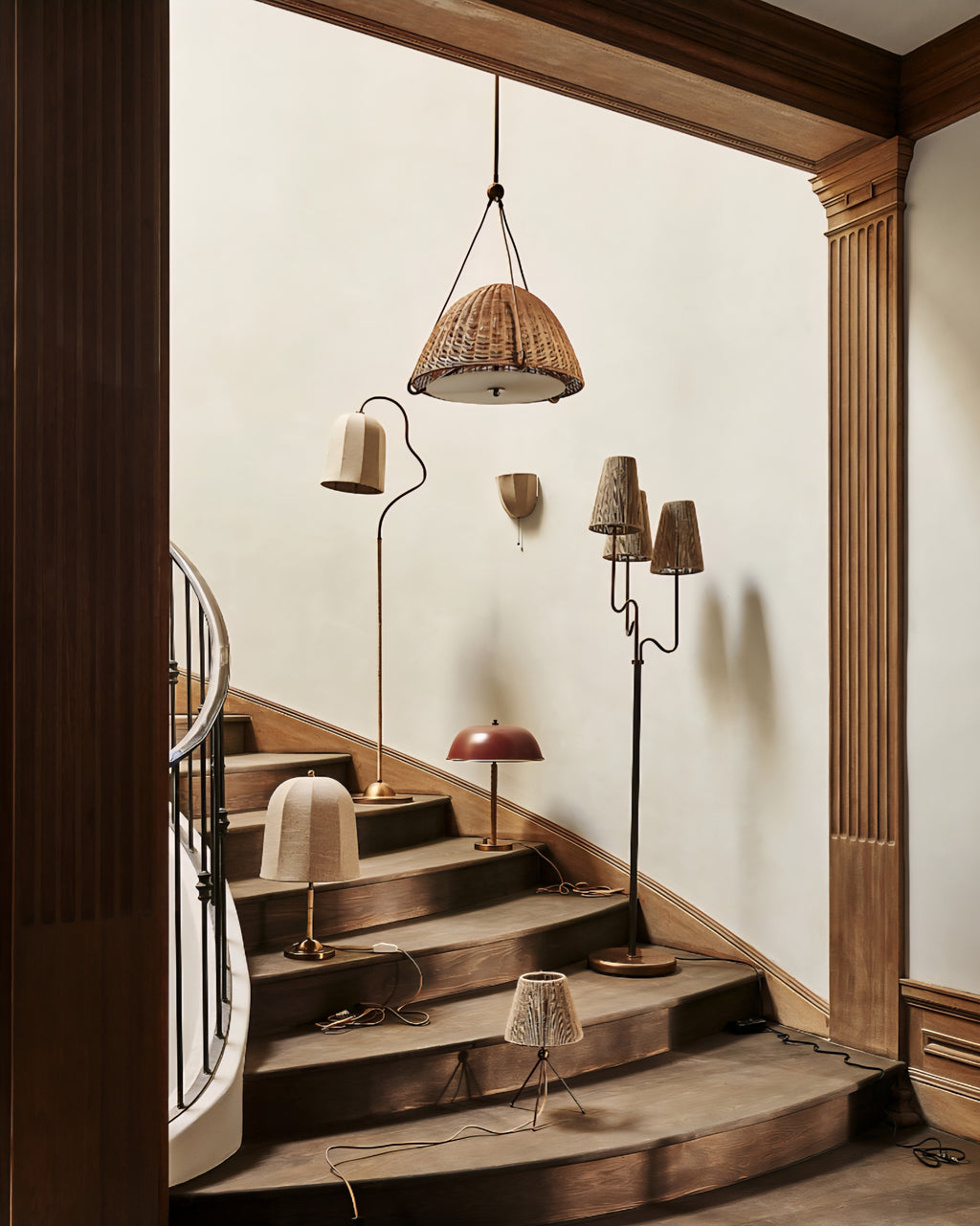 THE ONE × Allegra — Rattan and Linen Table Lamp