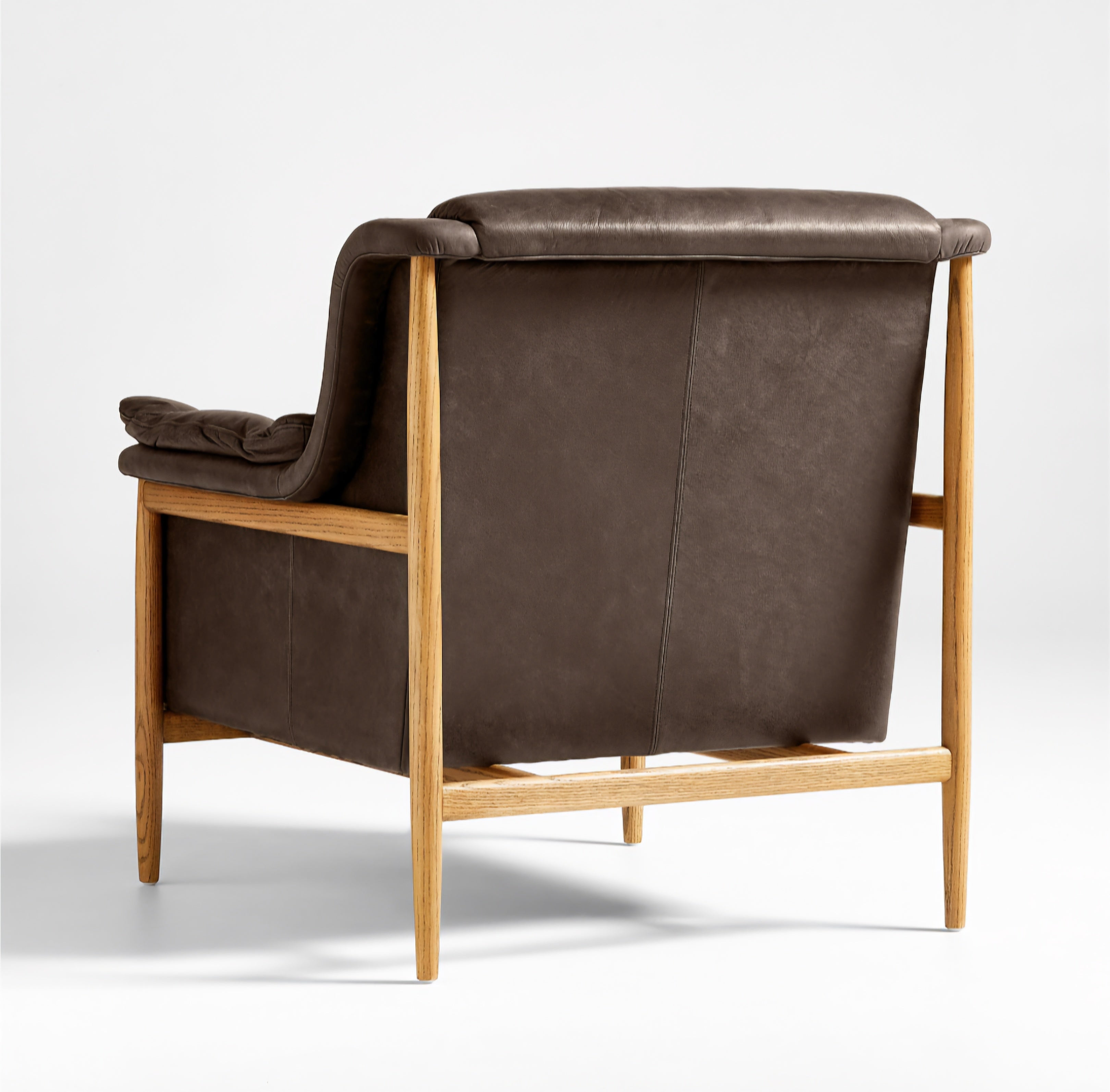 THE ONE × Cigar — Wood and Leather Accent Chair