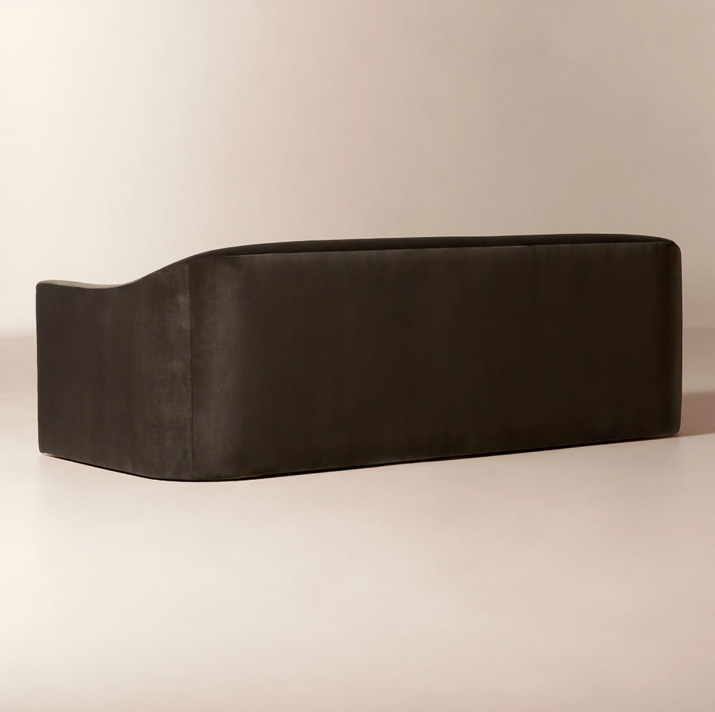 THE ONE × Lincoln — Curved Brown Performance Velvet Sofa
