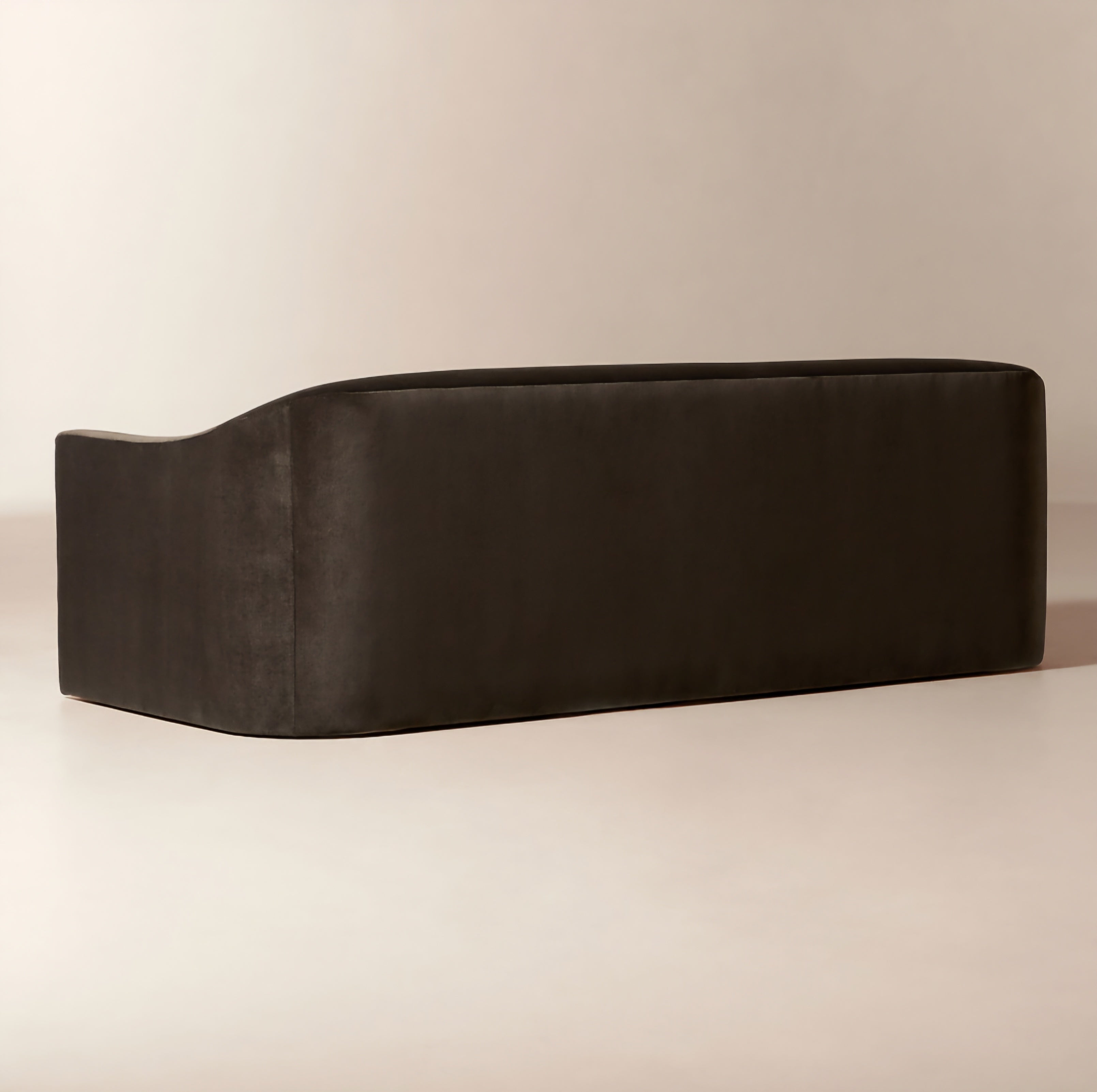 THE ONE × Lincoln — Curved Brown Performance Velvet Sofa