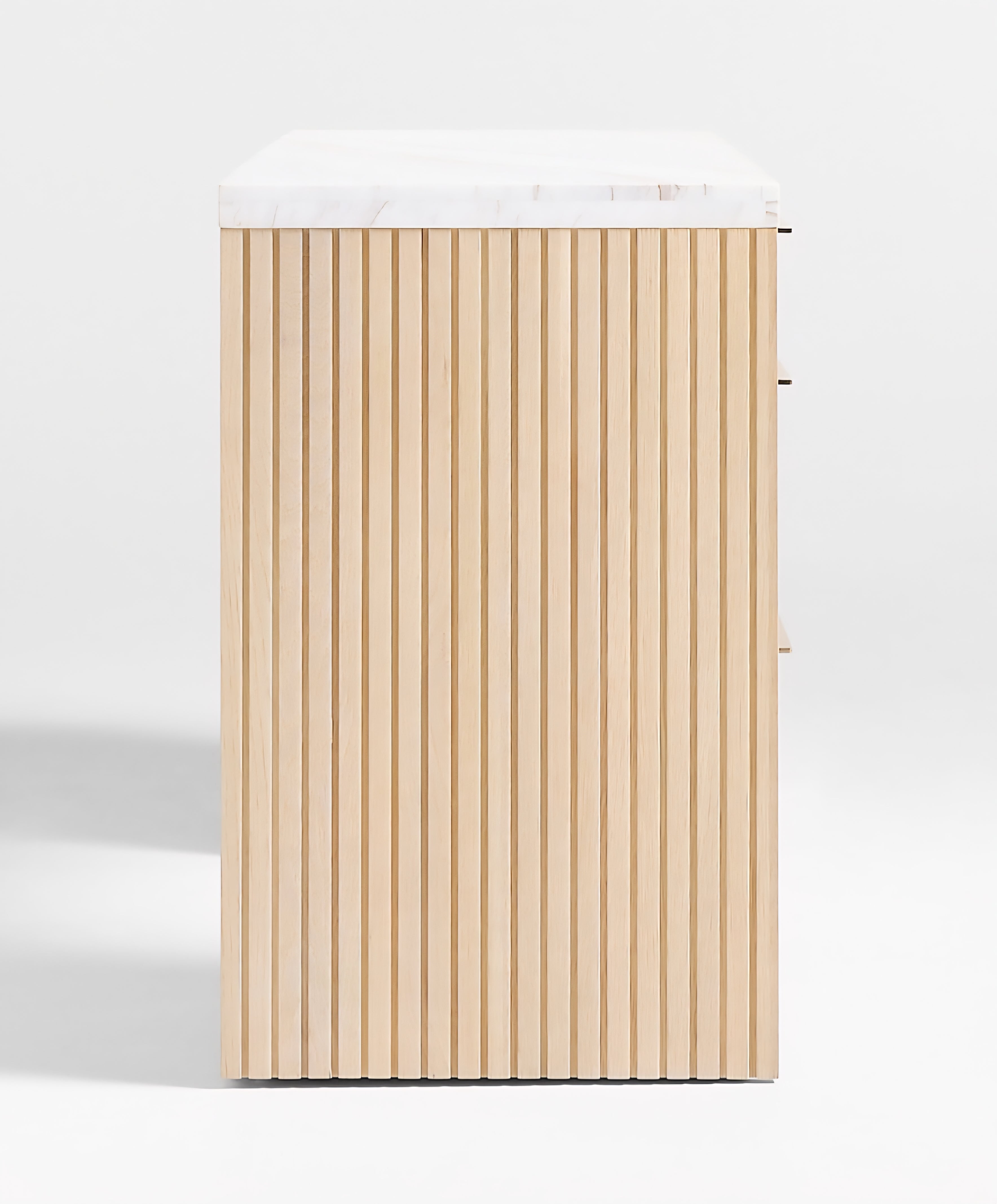 THE ONE × Batten — Natural Oak Console Desk with White Marble Top