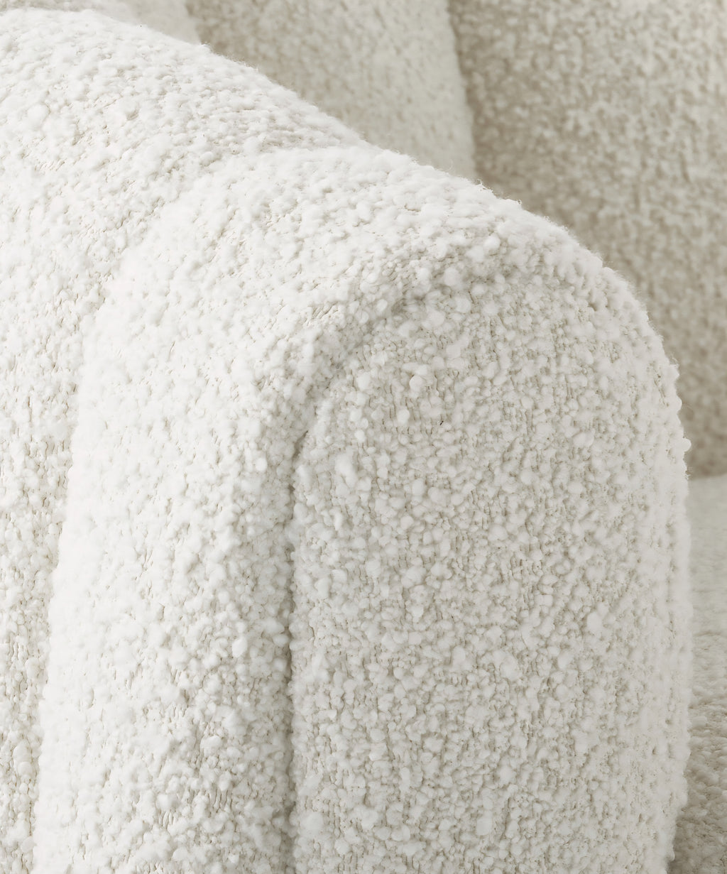 THE ONE × Fitz — Channeled White Boucle Loveseat