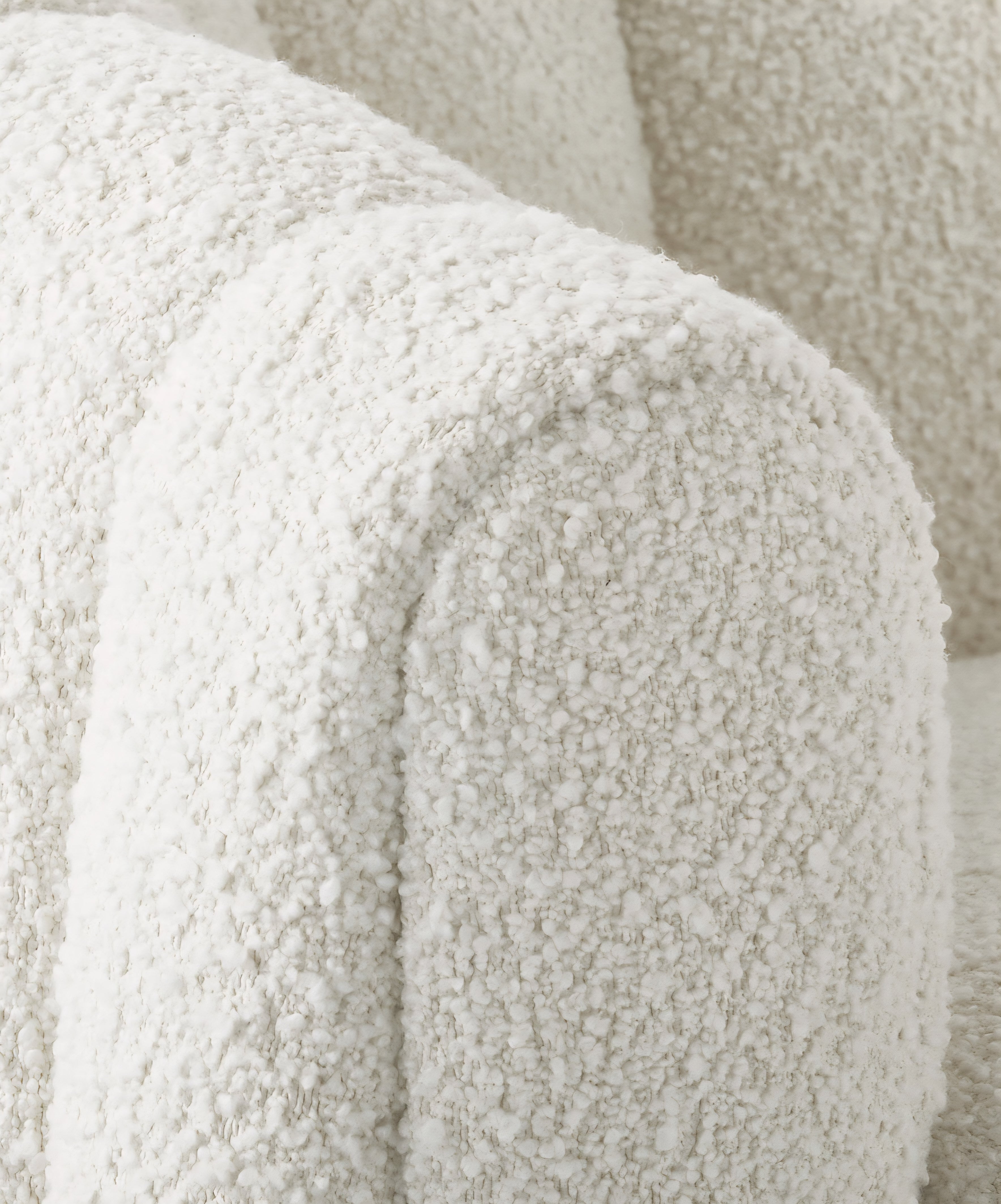 THE ONE × Fitz — Channeled White Boucle Loveseat