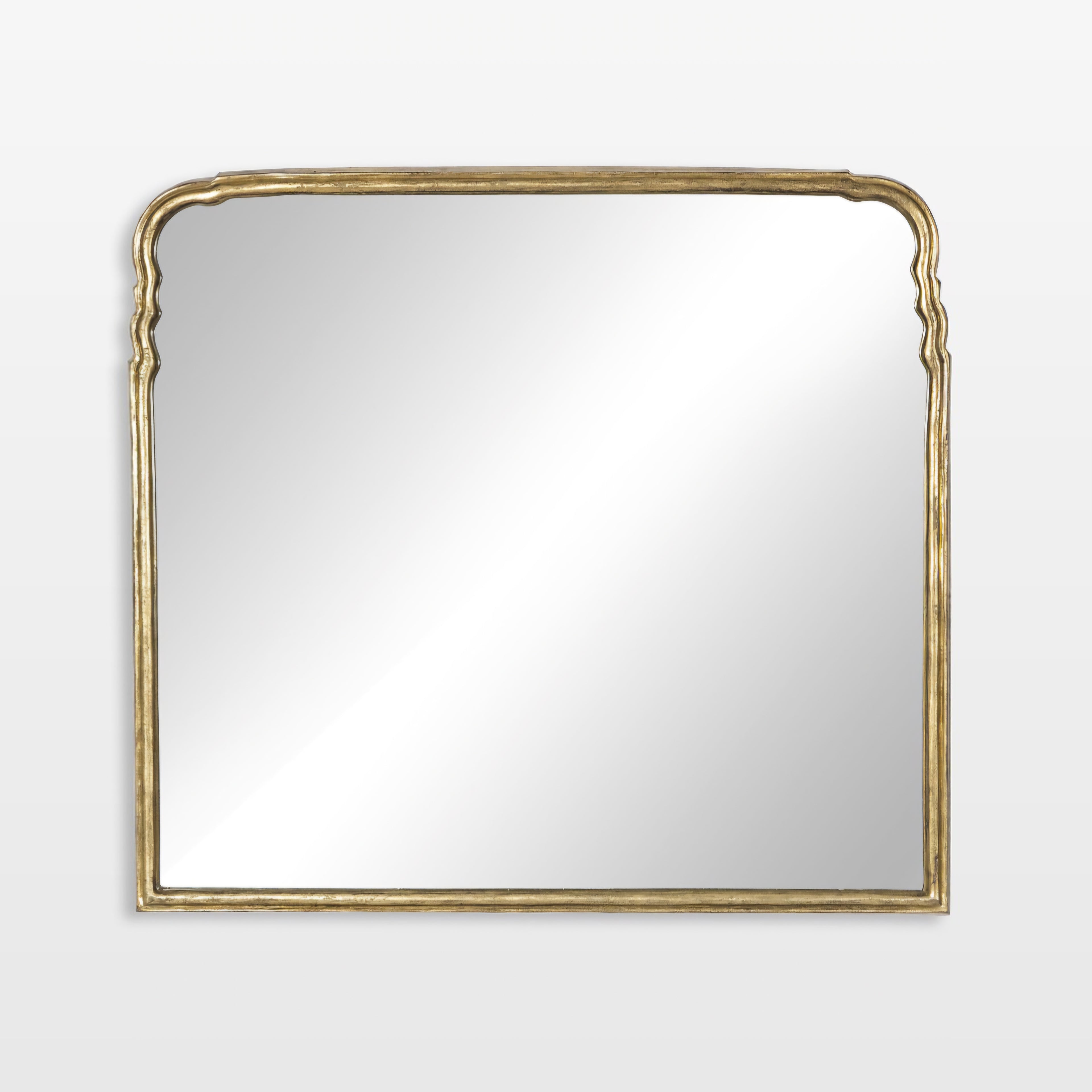 THE ONE × Amelie — Antique Brass Mantel Mirror 39.5" x 36"