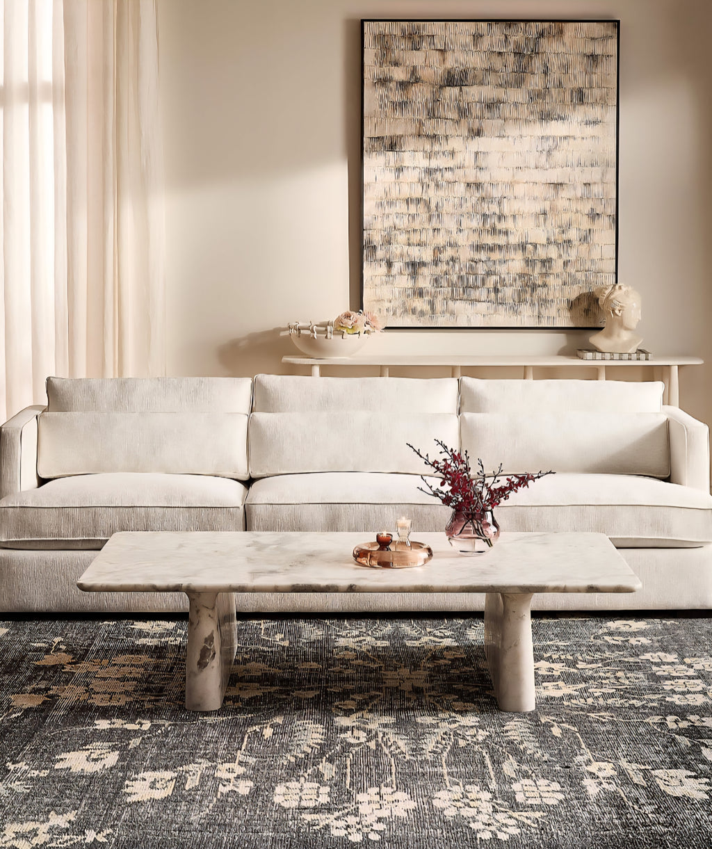 THE ONE × Eastman — White Performance Fabric Sofa