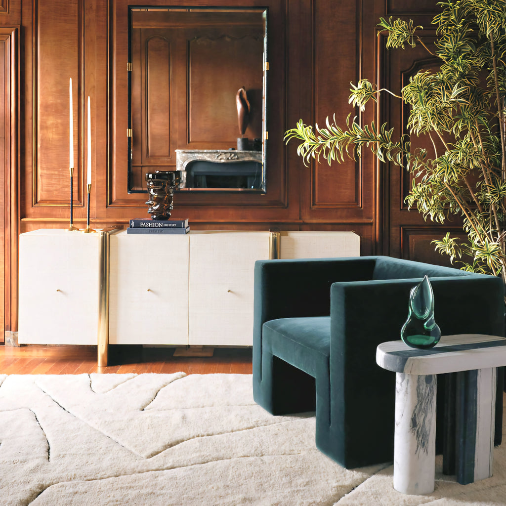 THE ONE × Dorset — White Lacquered Linen Credenza