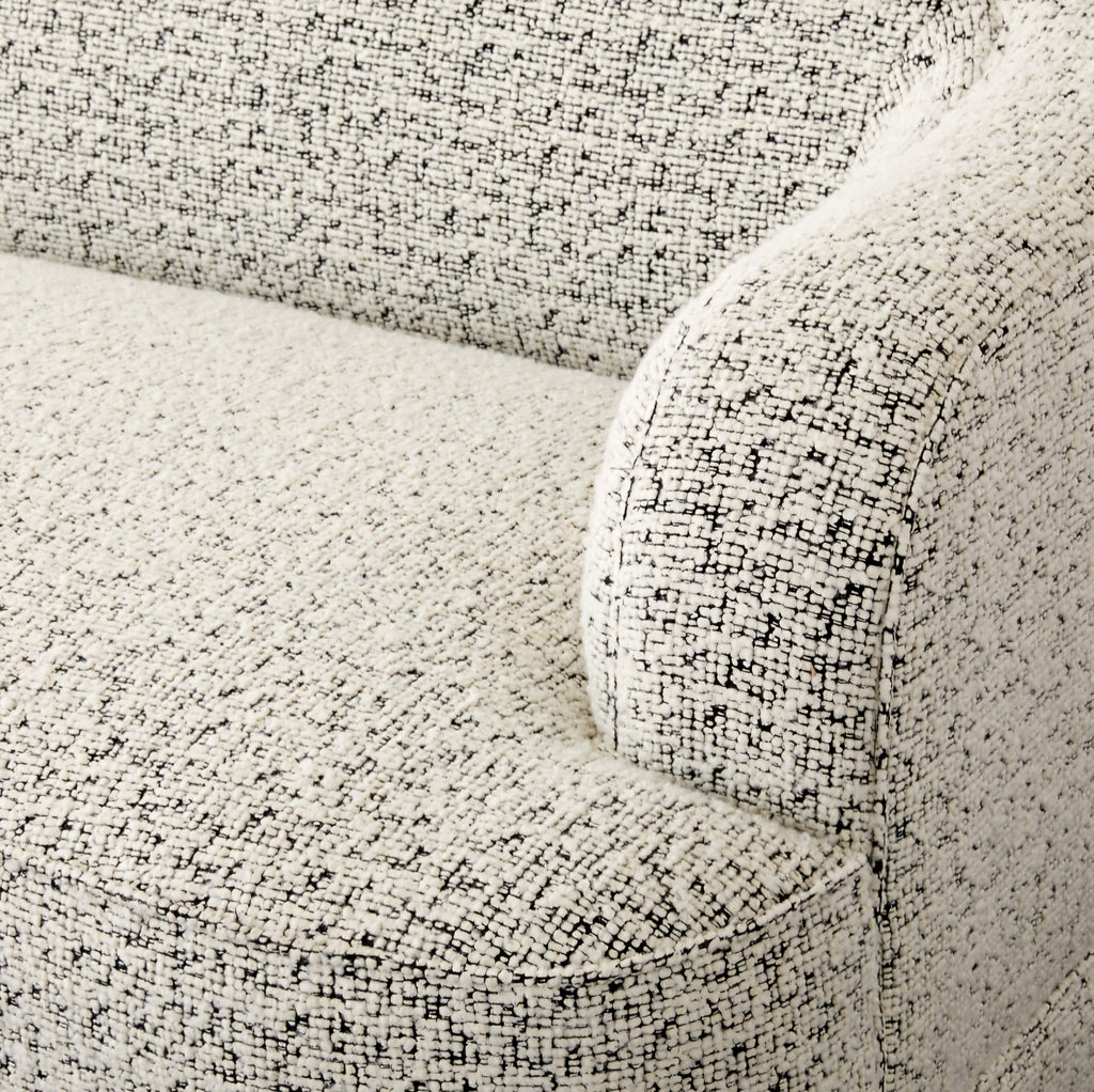 THE ONE × Mylene — Black and White Boucle Curved Sofa