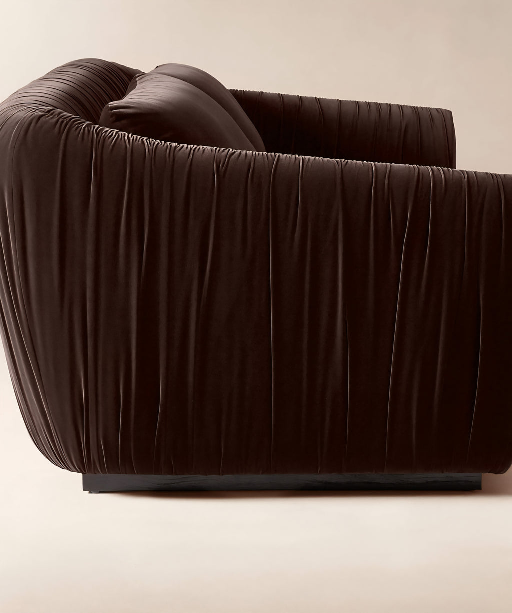 THE ONE × Ruched Velvet Sofa