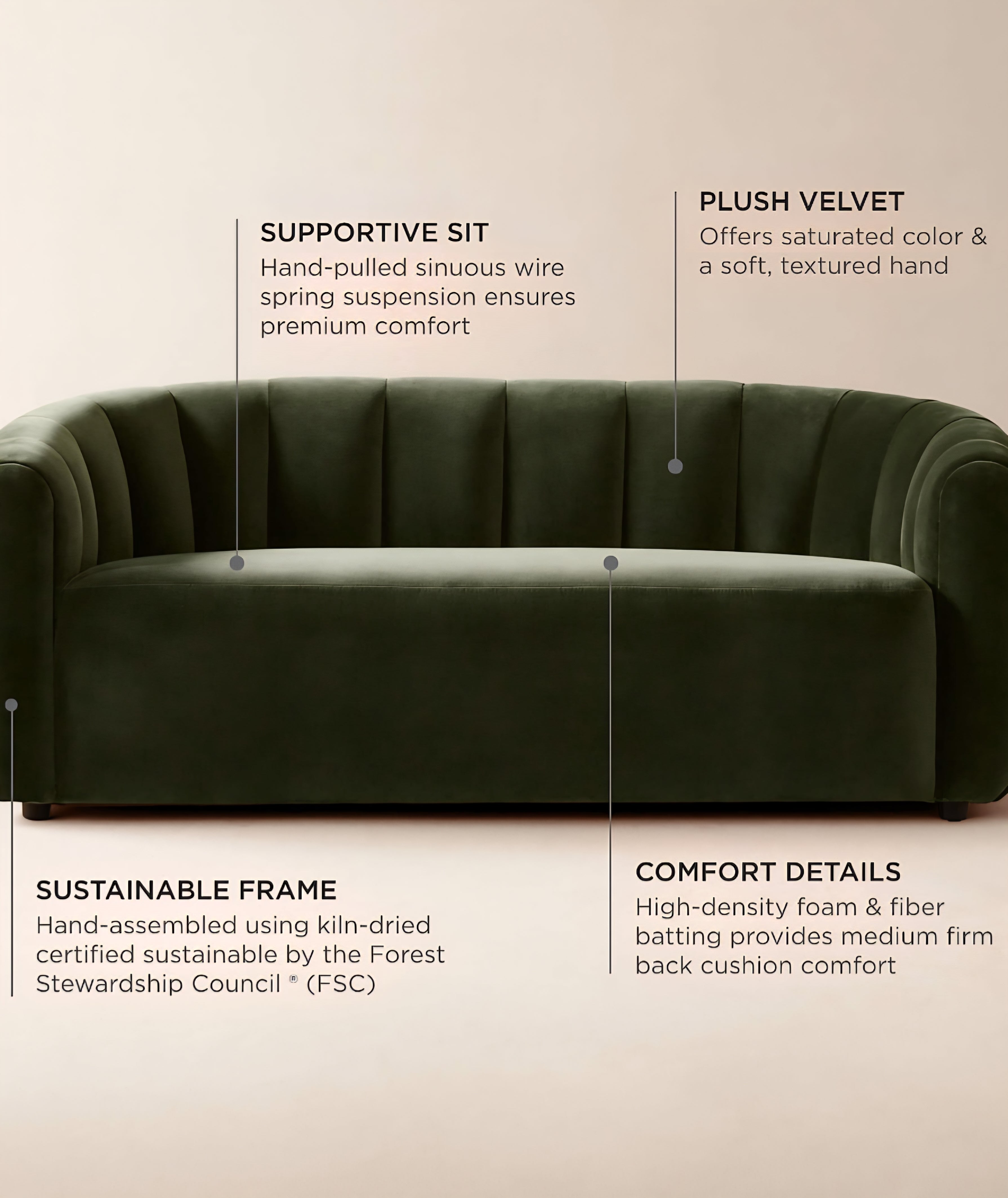 THE ONE × Fitz — Channeled White Boucle Loveseat