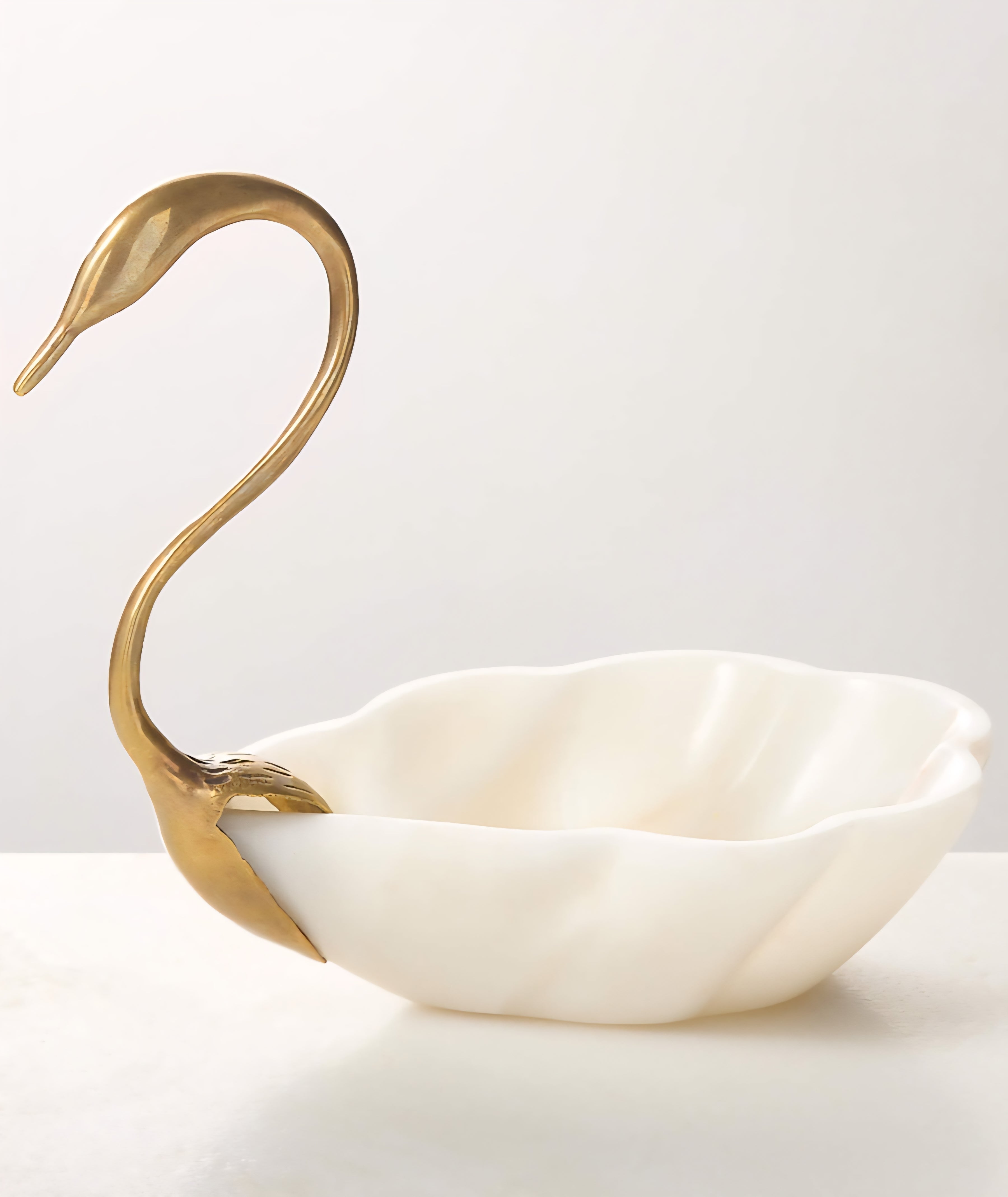 THE ONE × Odetta — White Marble and Cast Brass Serving Bowl
