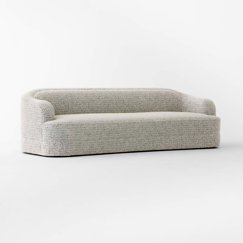 THE ONE × Mylene — Black and White Boucle Curved Sofa
