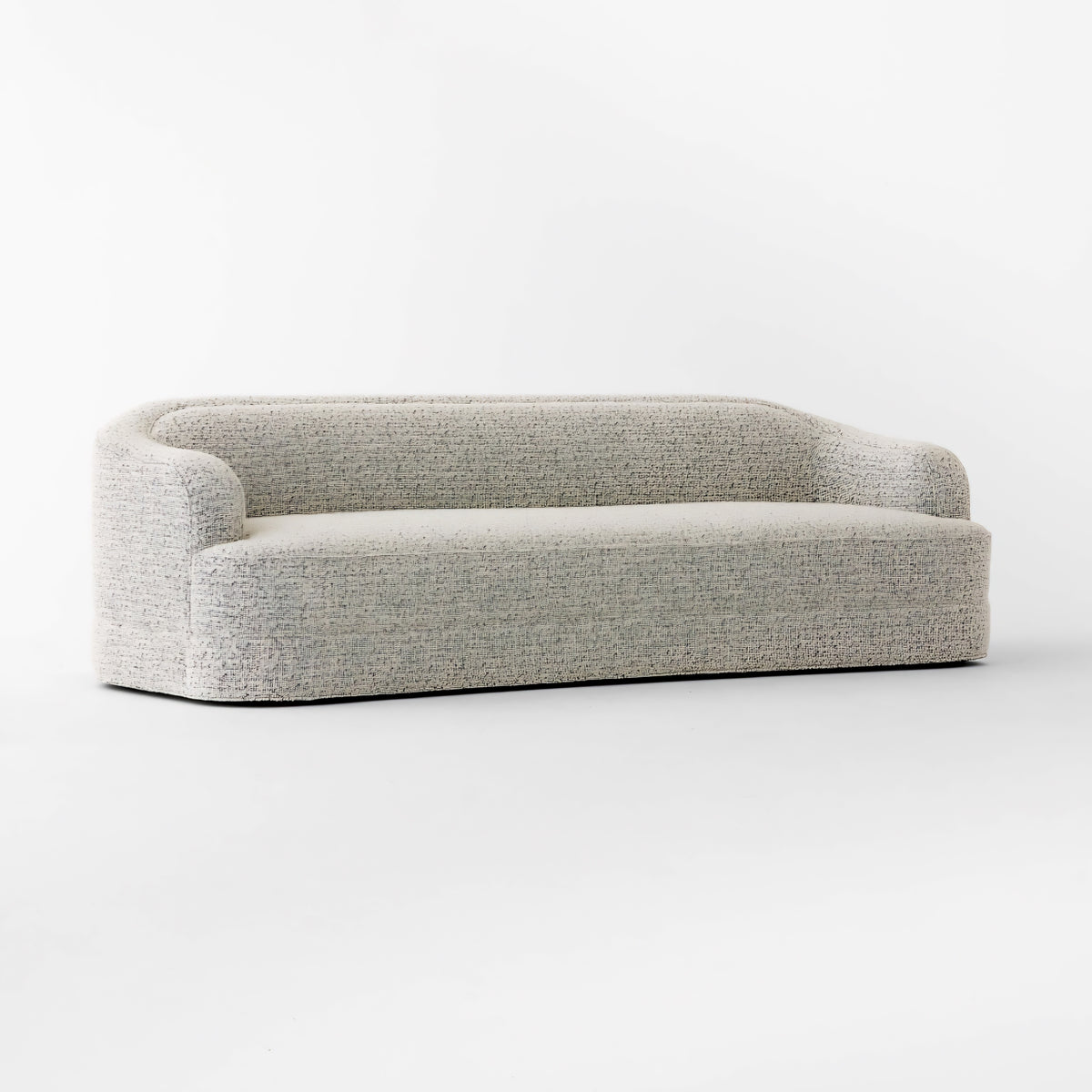 THE ONE × Mylene — Black and White Boucle Curved Sofa
