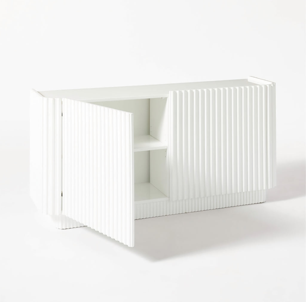 THE ONE × Truffle — White High‑Gloss Lacquered Credenza