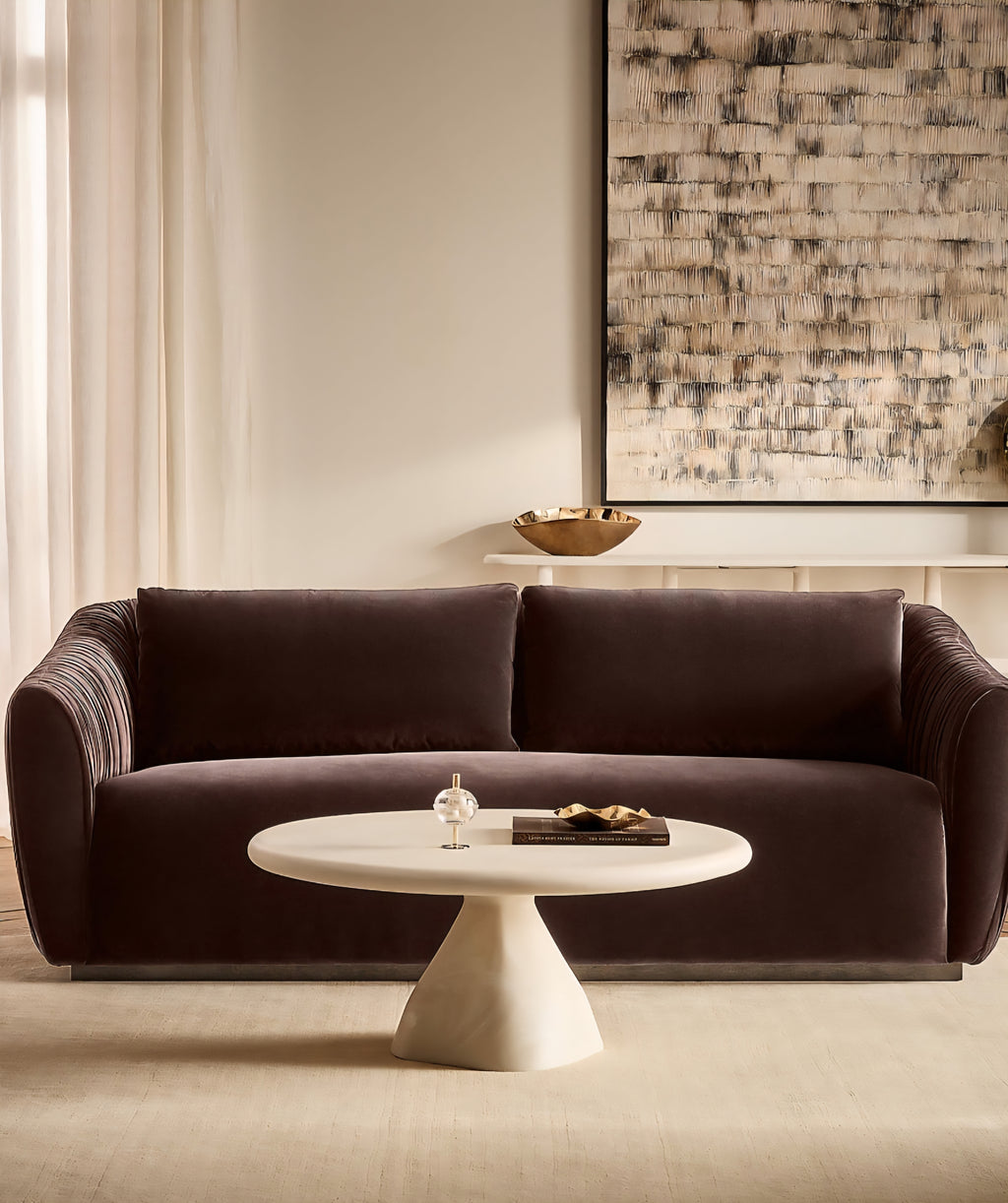 THE ONE × Ruched Velvet Sofa