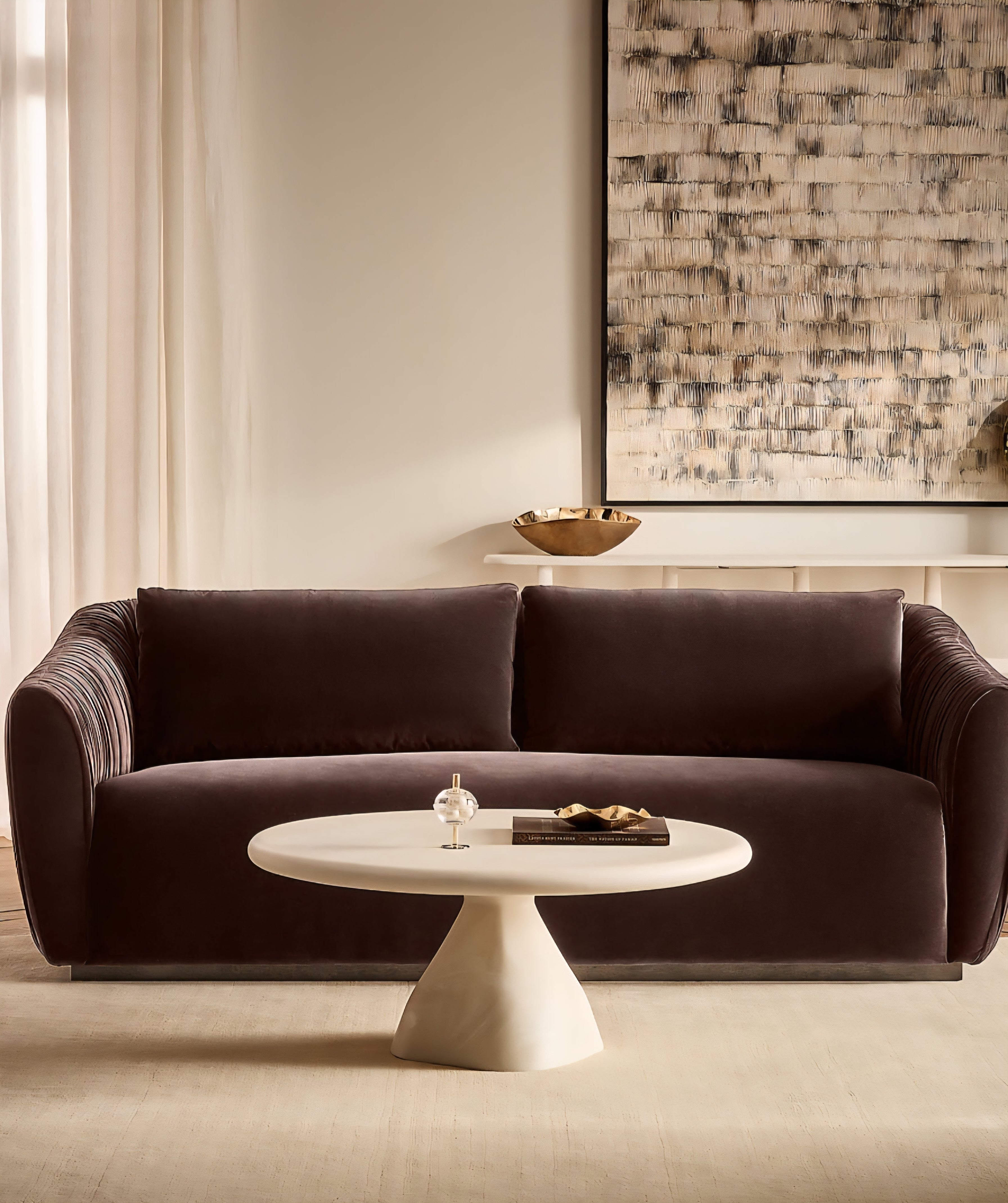 THE ONE × Ruched Velvet Sofa