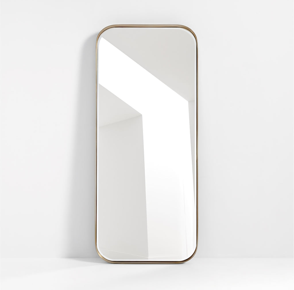 THE ONE × Edge — Brass Metal Wide Depth Floor Mirror