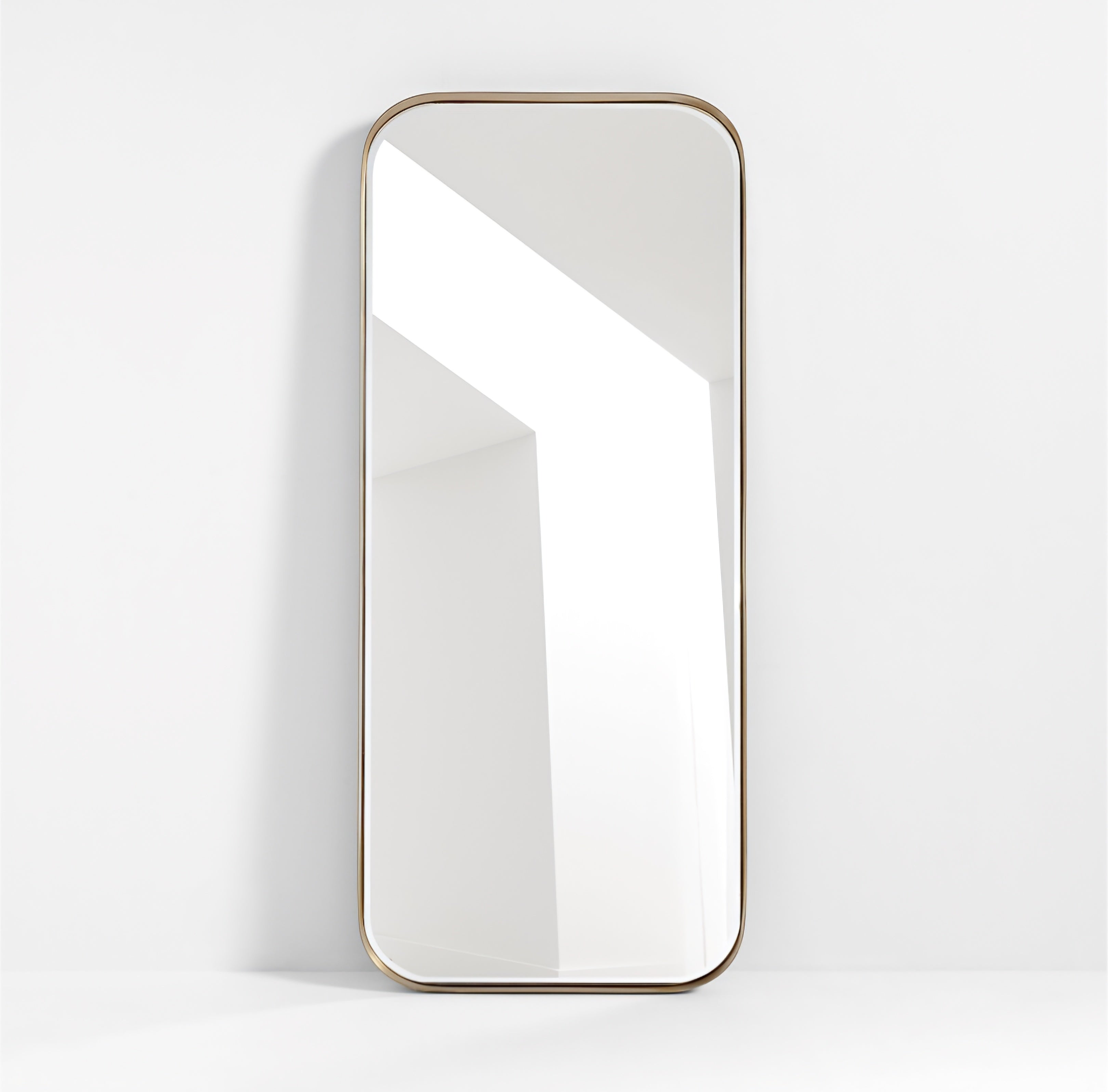 THE ONE × Edge — Brass Metal Wide Depth Floor Mirror