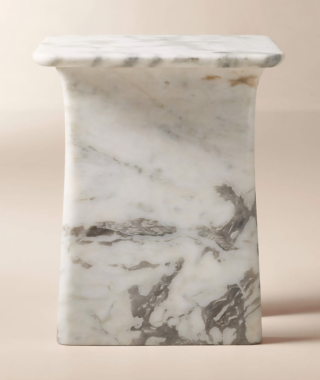 THE ONE × Almera — White Marble Side Table