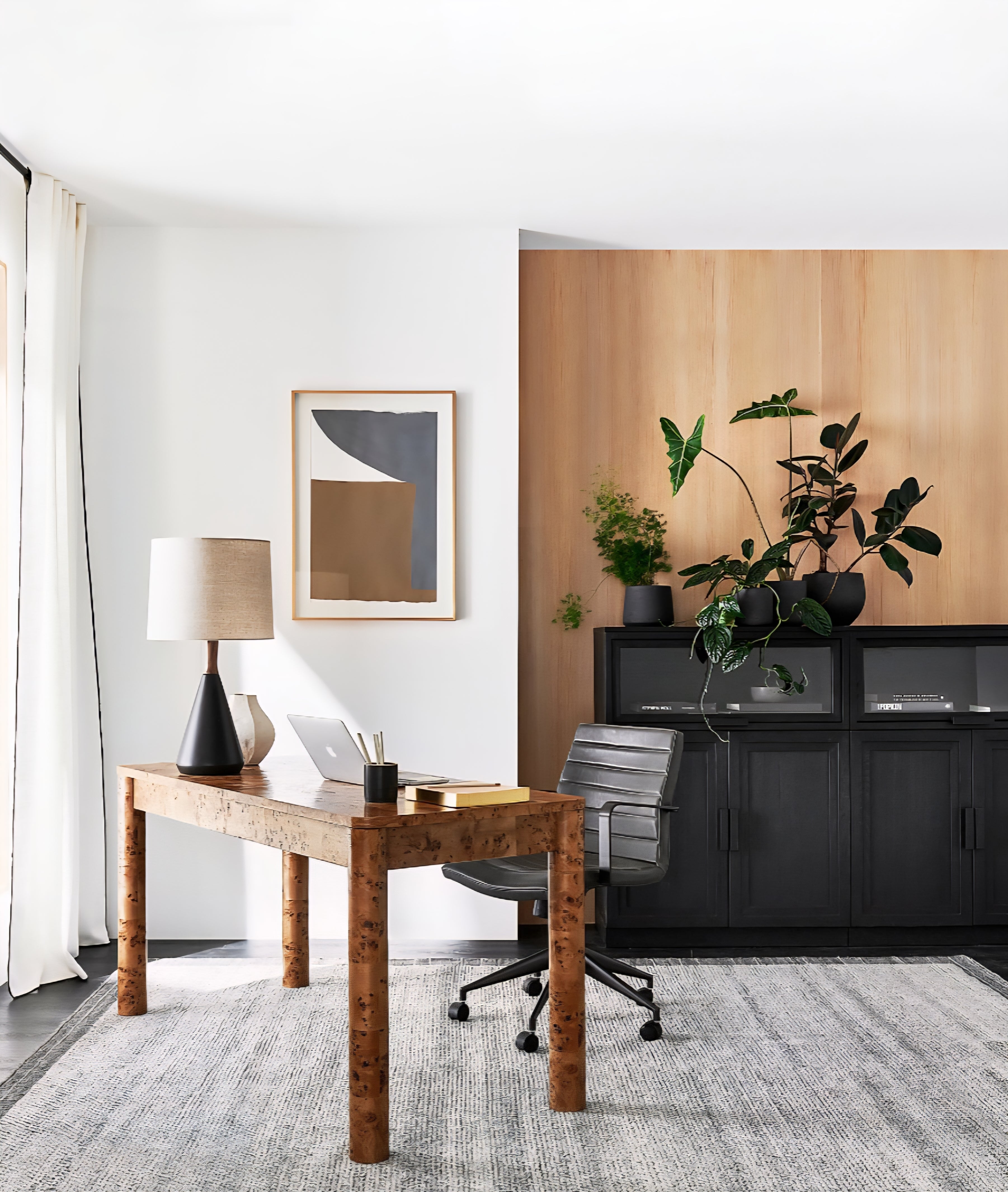 THE ONE × Weston — Black Mid‑Century Modern Table Lamp (27")
