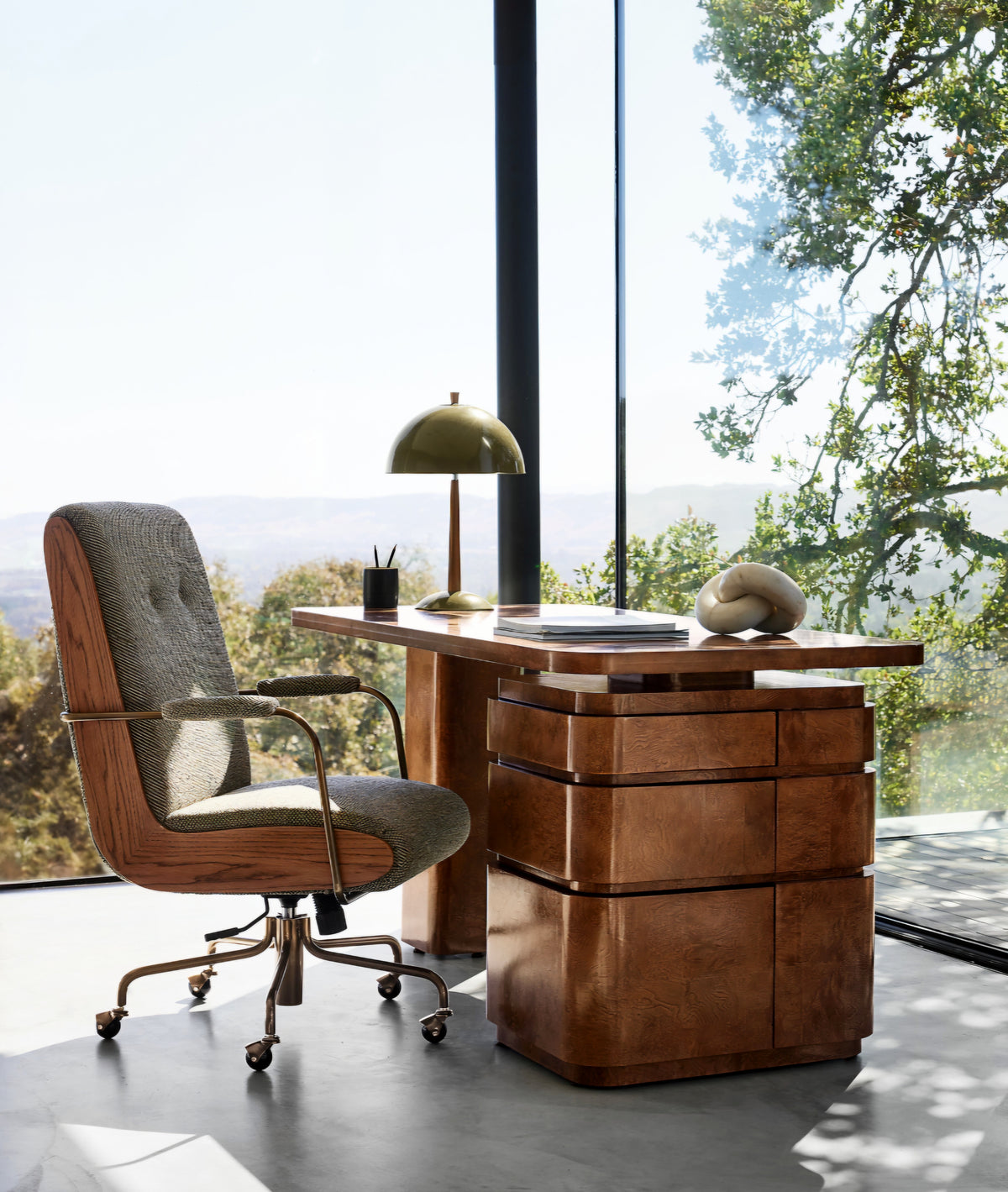 THE ONE × Ellison — Green Woven High-Back Office Chair