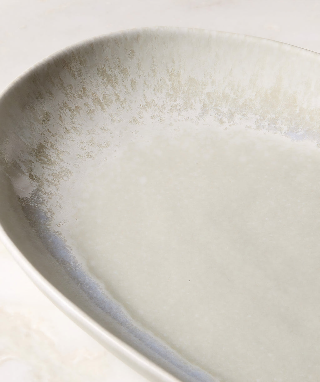 THE ONE × Drift — Oval Black Serving Platter with Reactive Glaze
