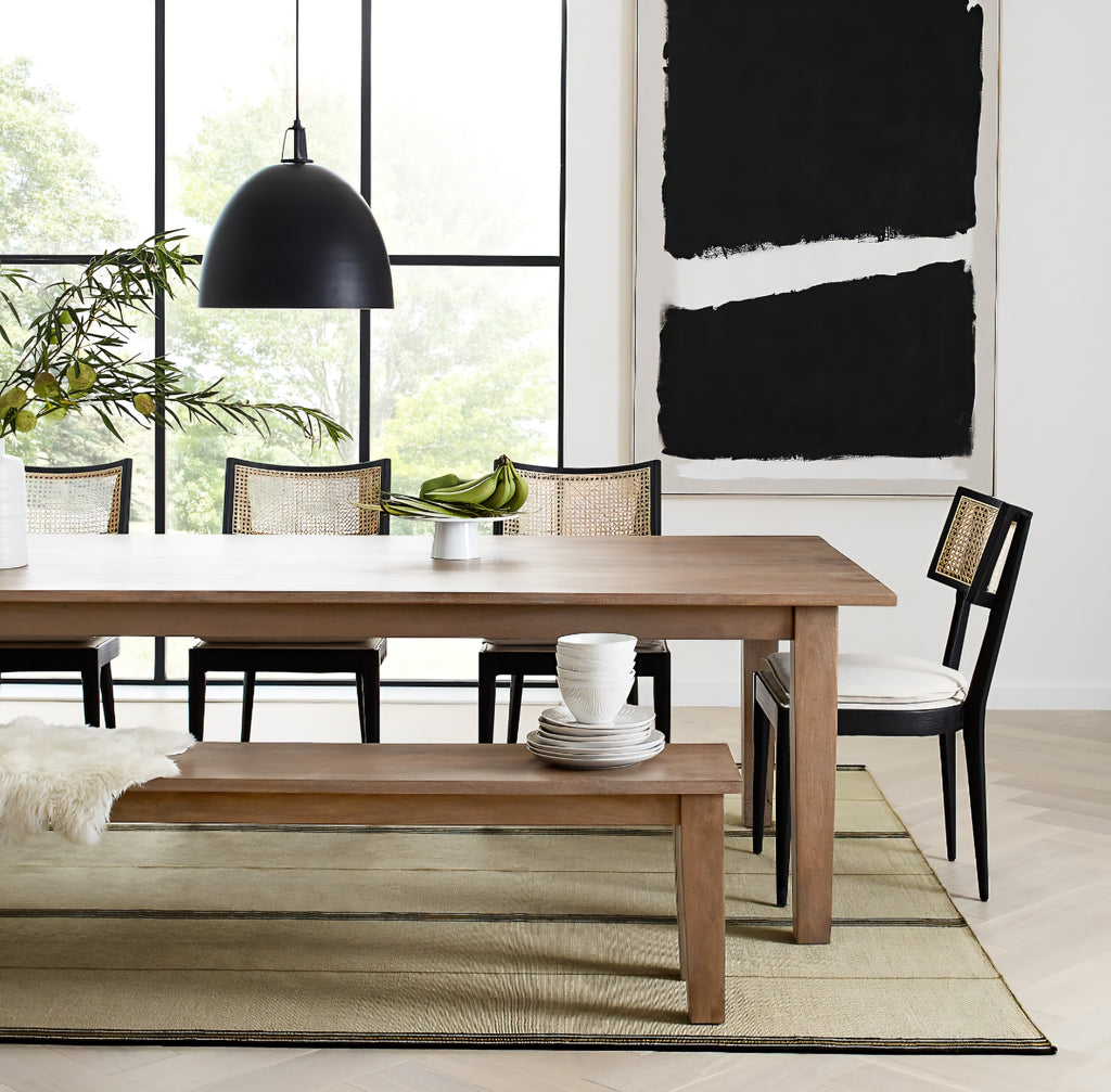 THE ONE × Basque — Table à manger en bois massif brun clair vieilli