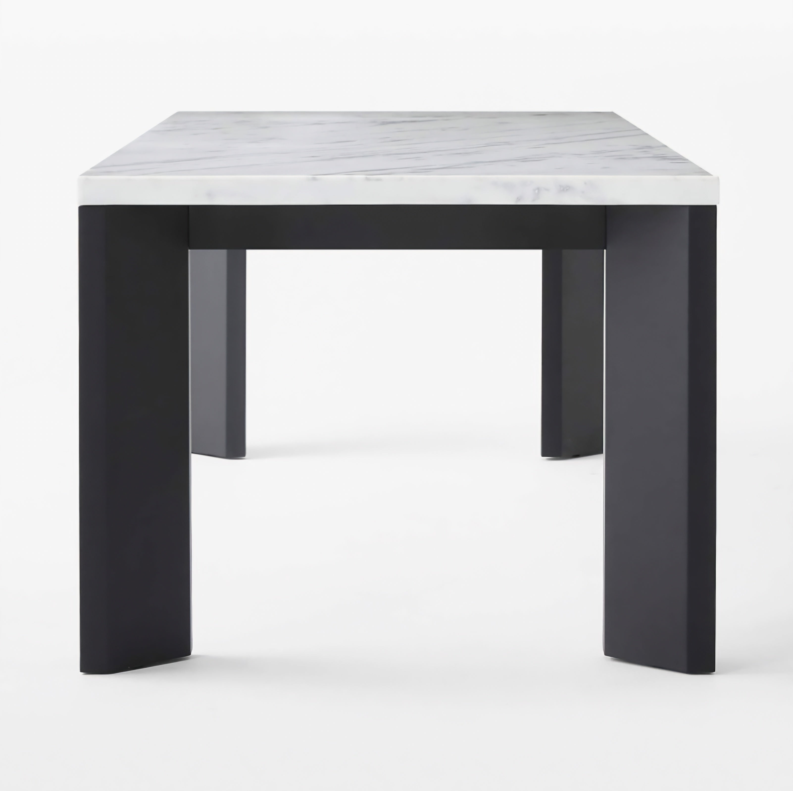 THE ONE × Sydney — Rectangular Carrara Marble Dining Table with Black Steel Legs