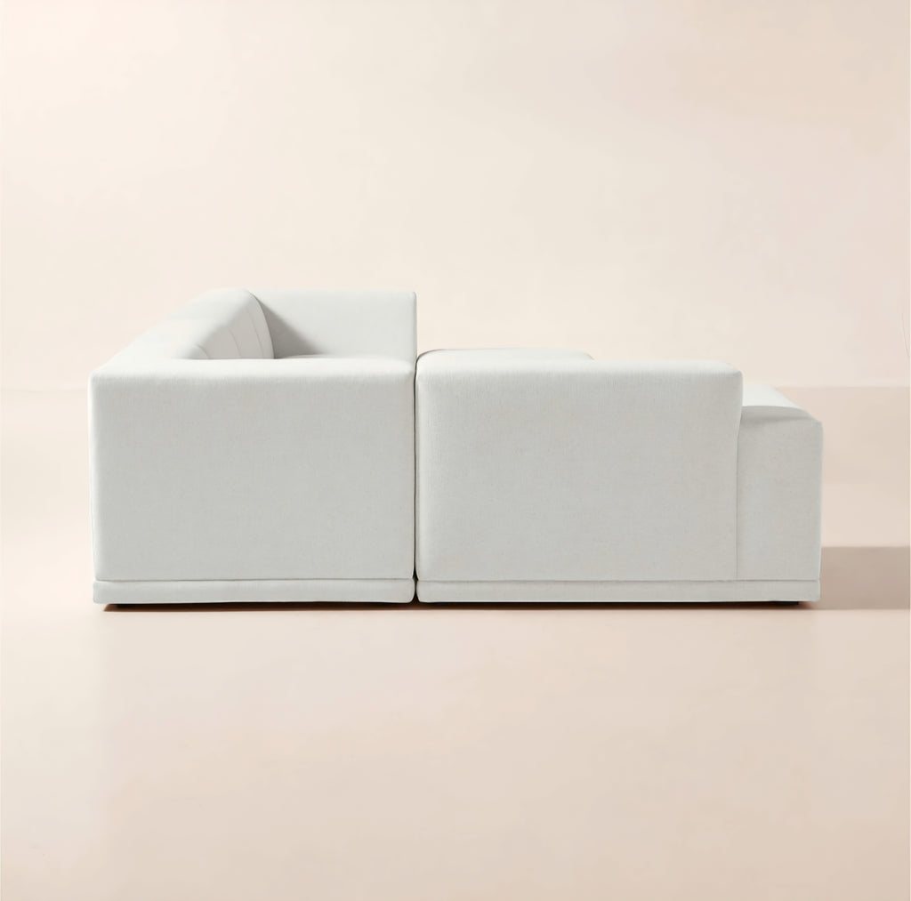 THE ONE × Faible — 6-Piece U-Shaped White Performance Linen Standard Depth Sectional Sofa with Left Arm