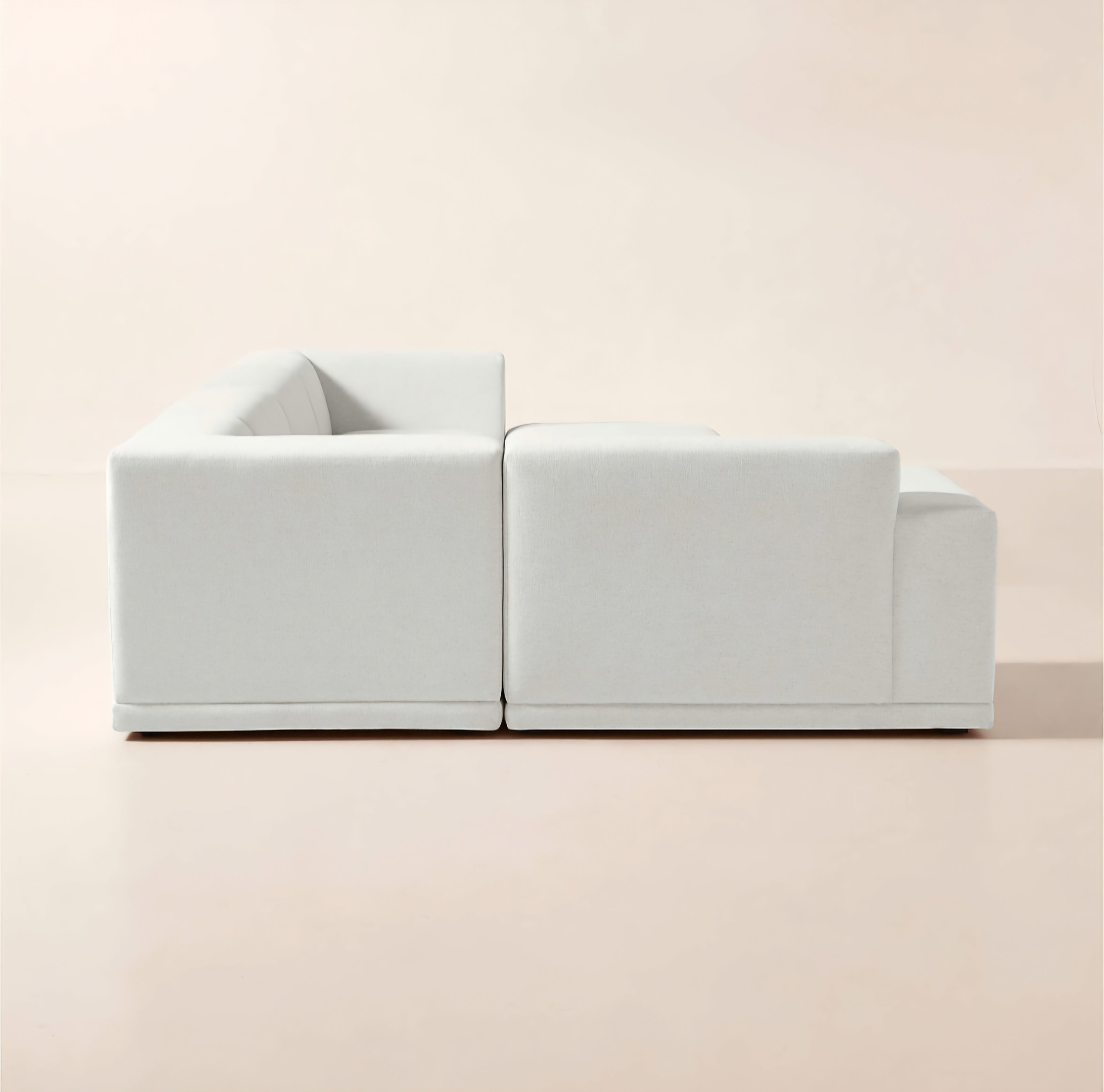 THE ONE × Faible — 6-Piece U-Shaped White Performance Linen Standard Depth Sectional Sofa with Left Arm