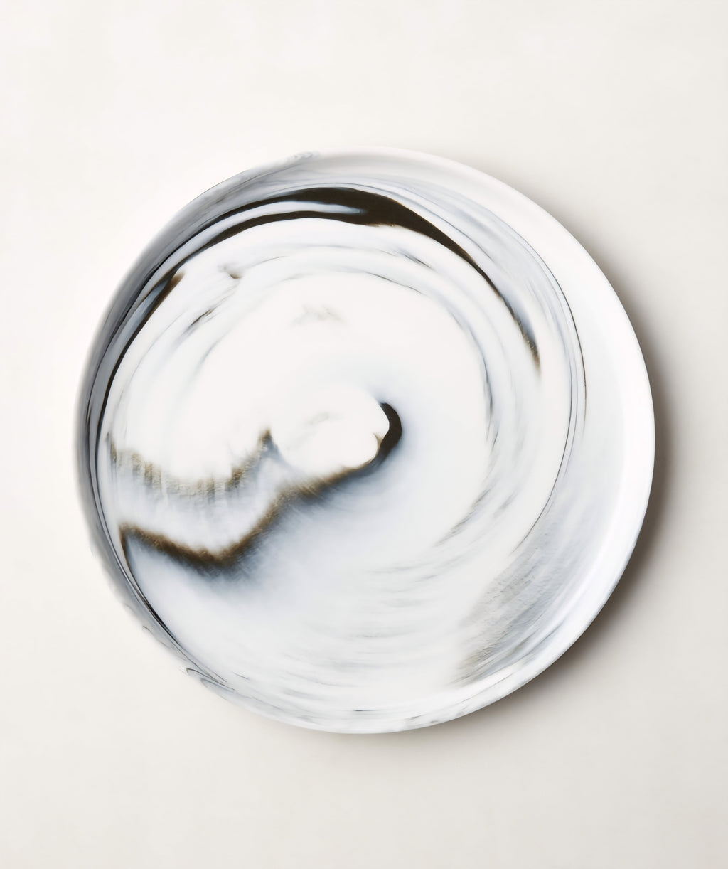 THE ONE × Swirl — 3-Piece Black and White Dinnerware Set