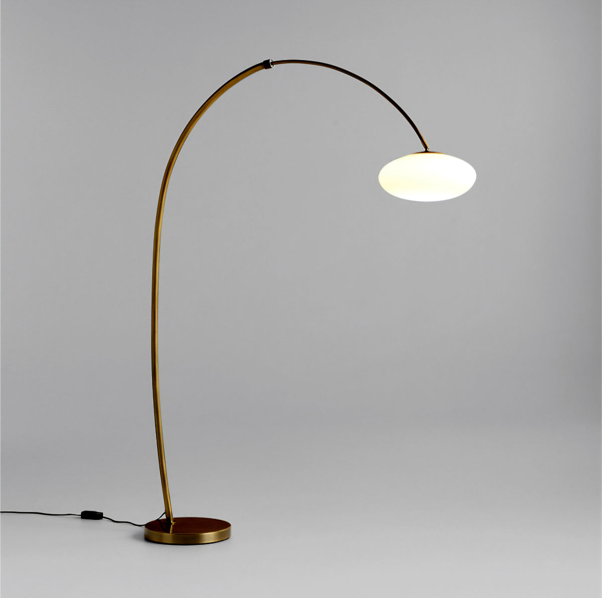 THE ONE × Moon — Brass Arc Floor Lamp with Glass Shade