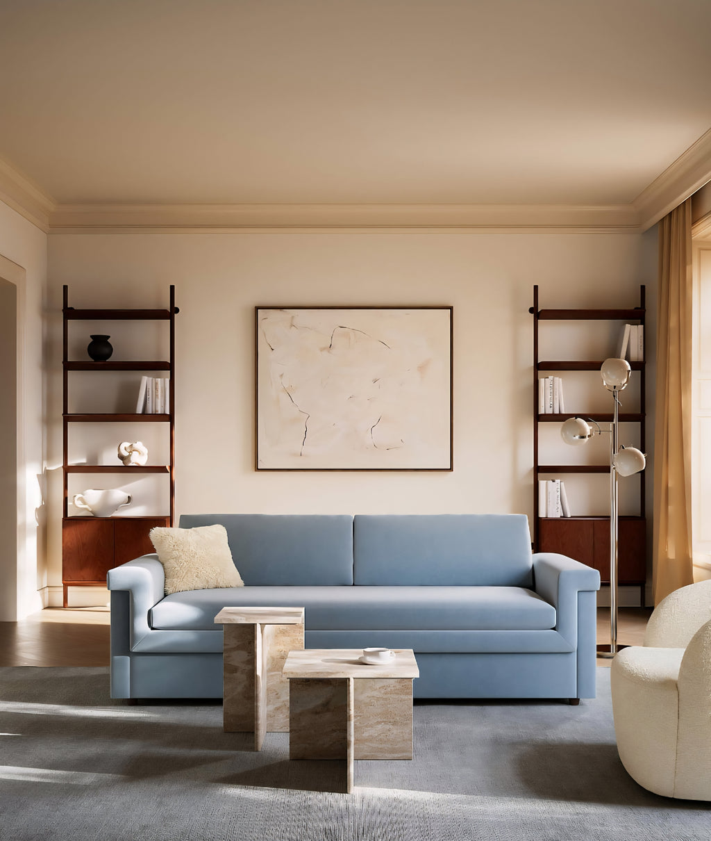 THE ONE × Nabla — Black Walnut Wall‑Mount Bookcase with Cabinet