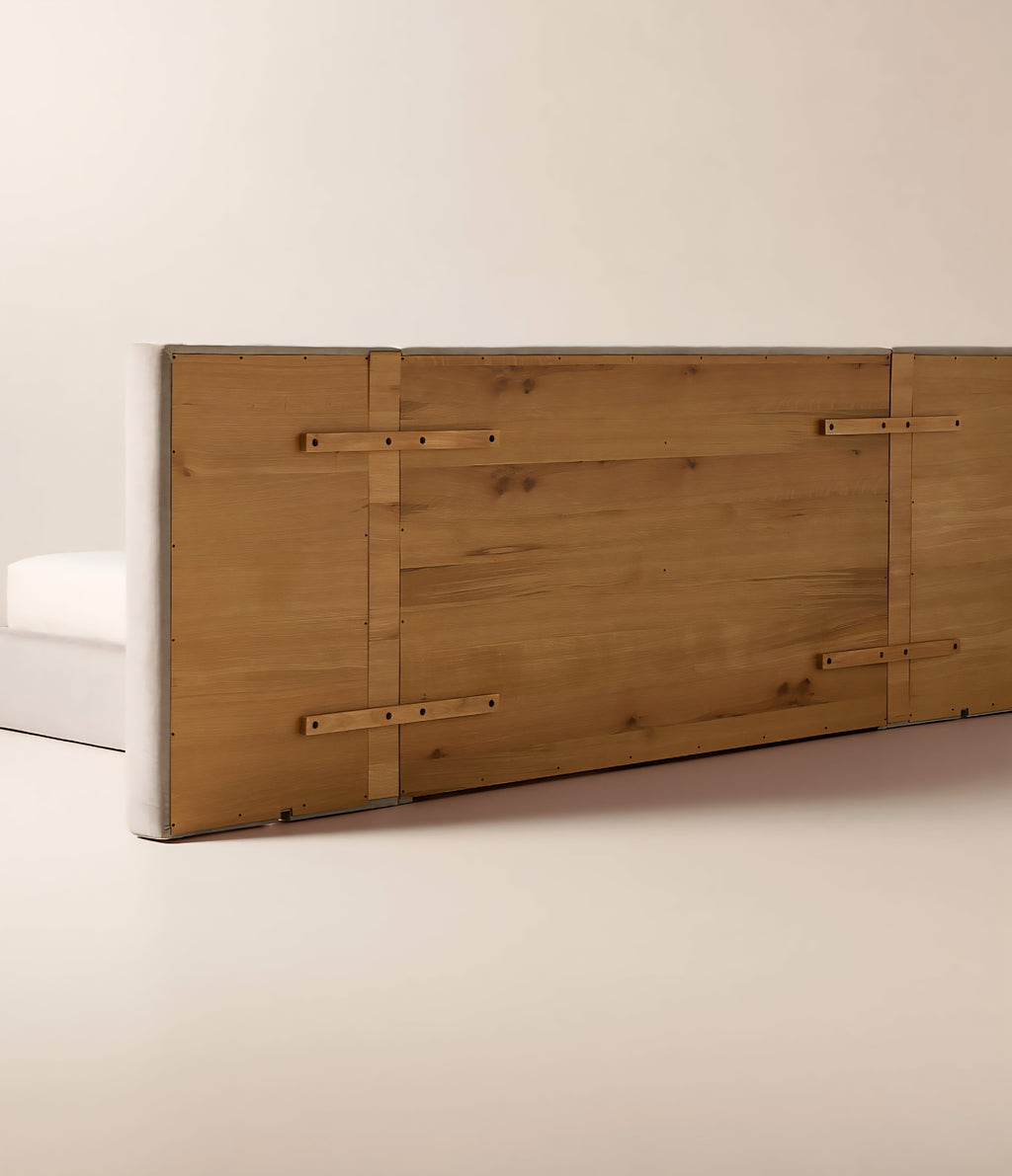THE ONE × Abbott — Arctic Blue Velvet Upholstered Extended King Platform Bed