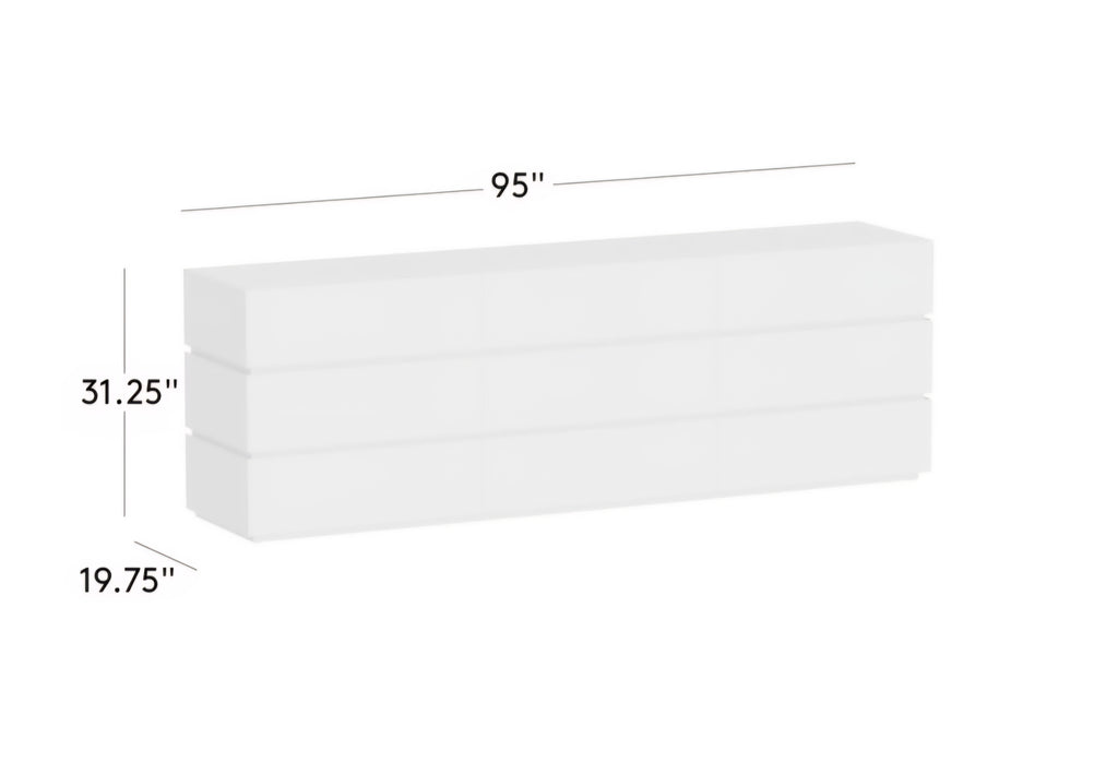 THE ONE × Dover — 9-Drawer Warm White Lacquered Dresser with Travertine Top