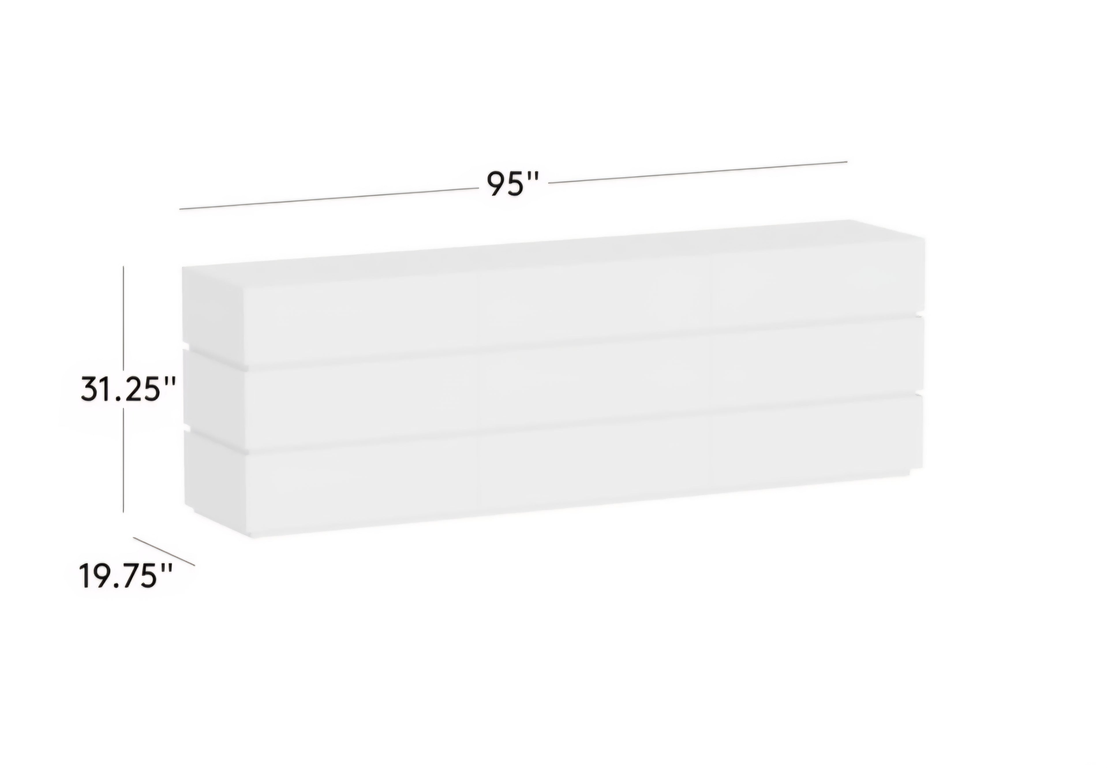 THE ONE × Dover — 9-Drawer Warm White Lacquered Dresser with Travertine Top